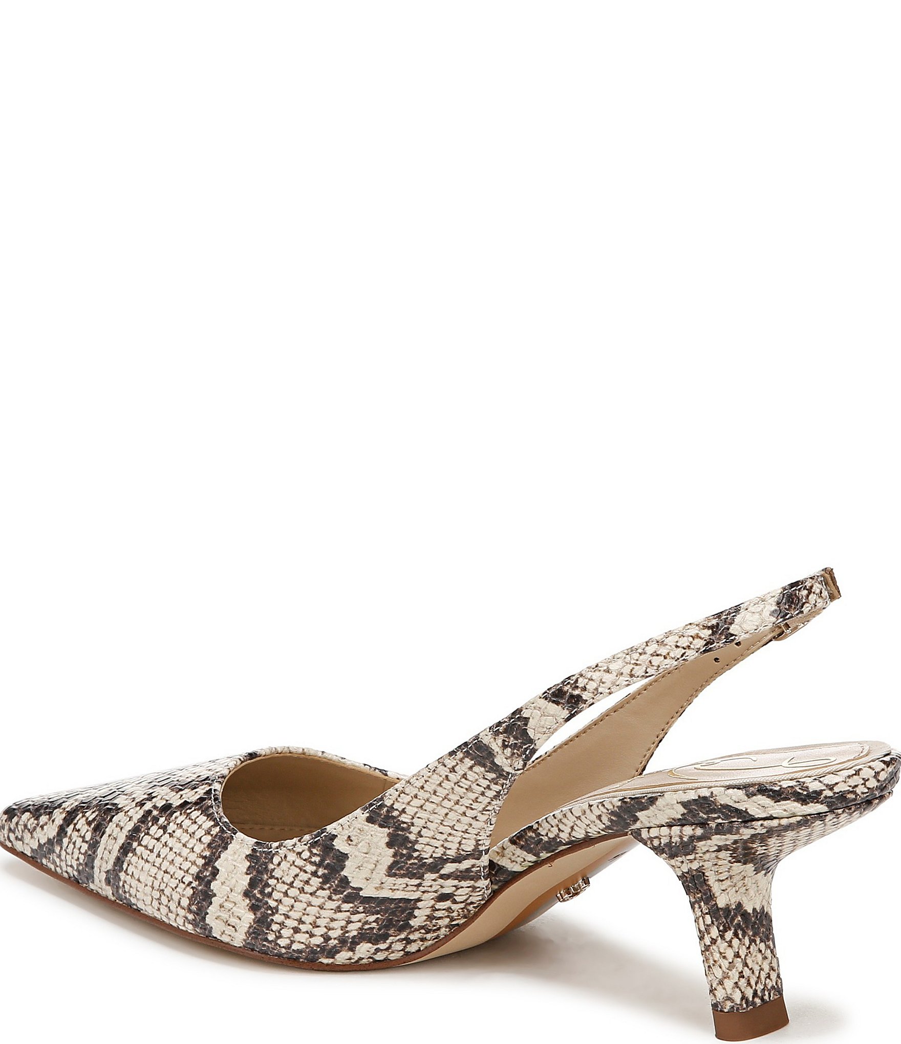 Sam Edelman Bianka Slingback Snake Print Leather Pumps