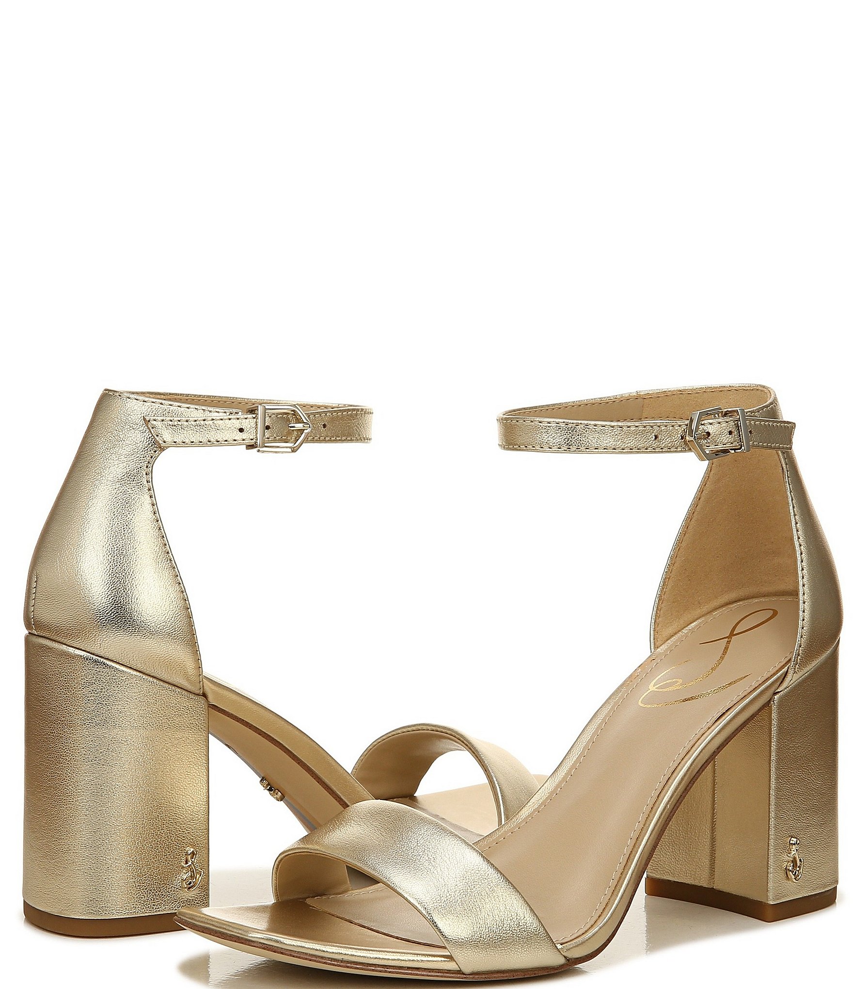 Sam Edelman Daniella Leather Ankle Strap Square Toe Dress Sandals