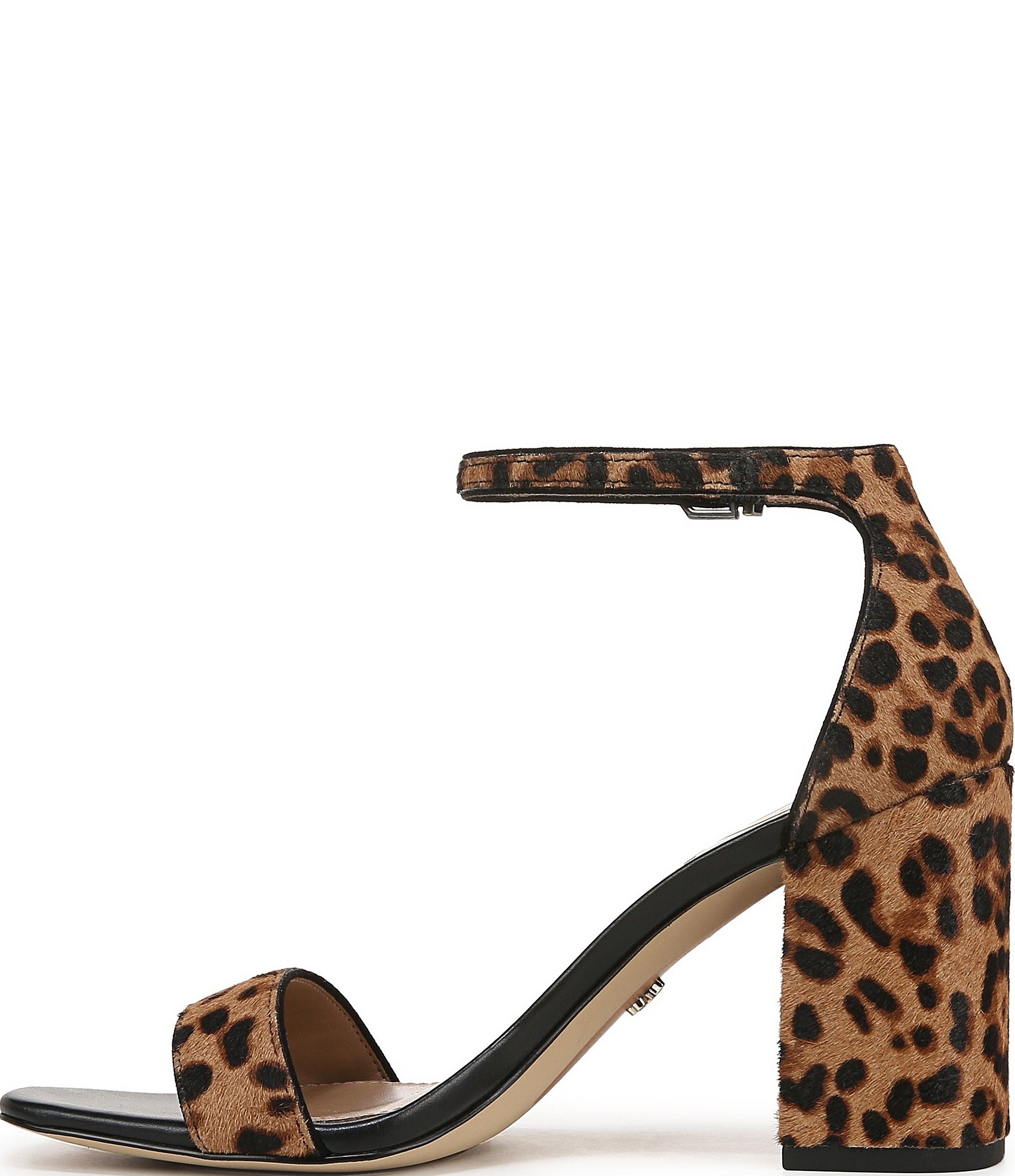 Sam Edelman Daniella Leopard Print Calf Hair Ankle Strap Dress Sandals