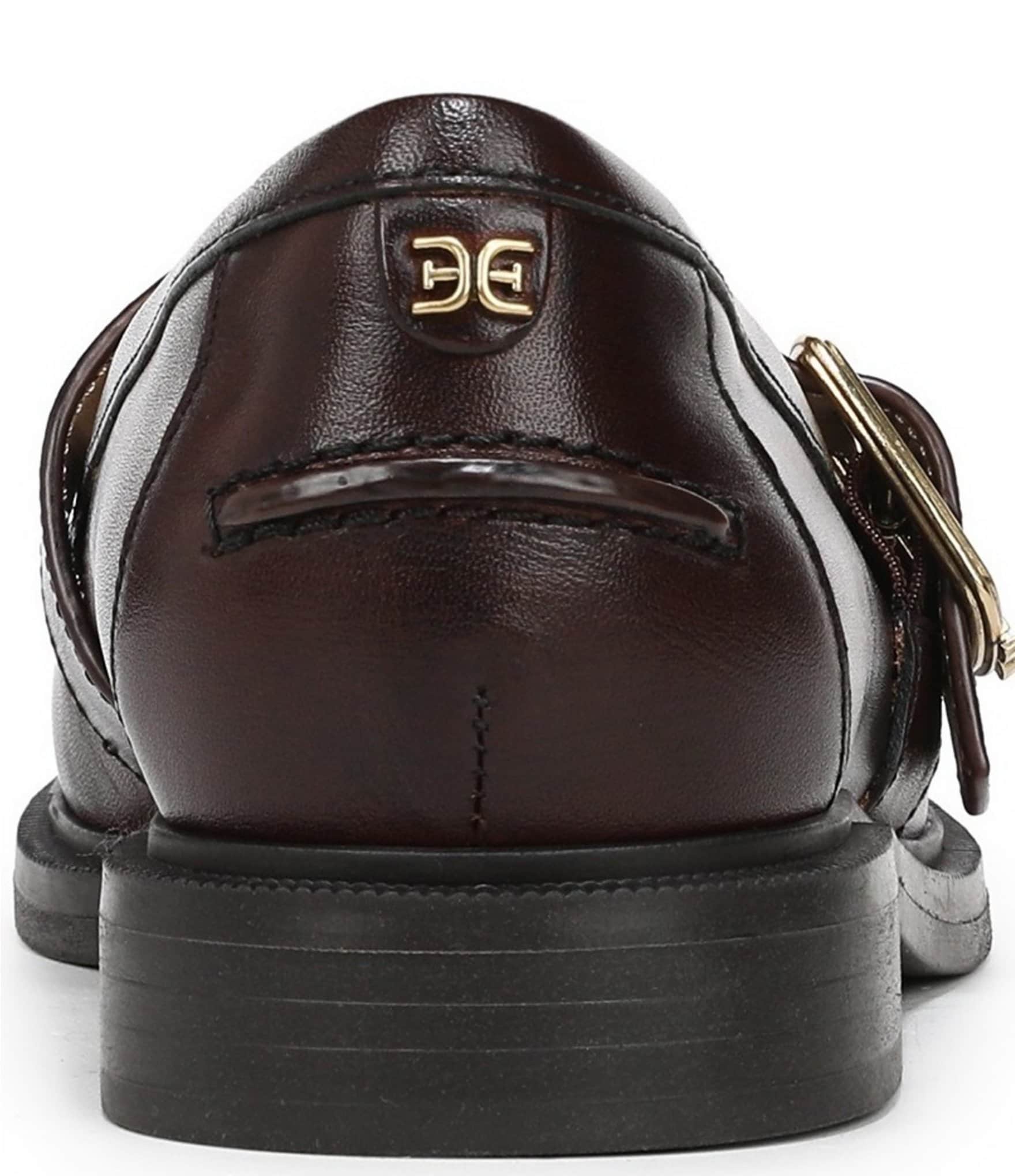 Sam Edelman Elaina Leather T Strap Oversize Buckle Hardware Mary Jane Loafers