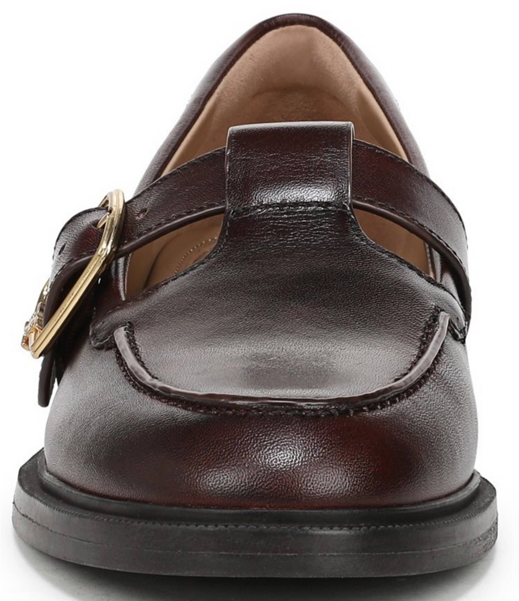 Sam Edelman Elaina Leather T Strap Oversize Buckle Hardware Mary Jane Loafers