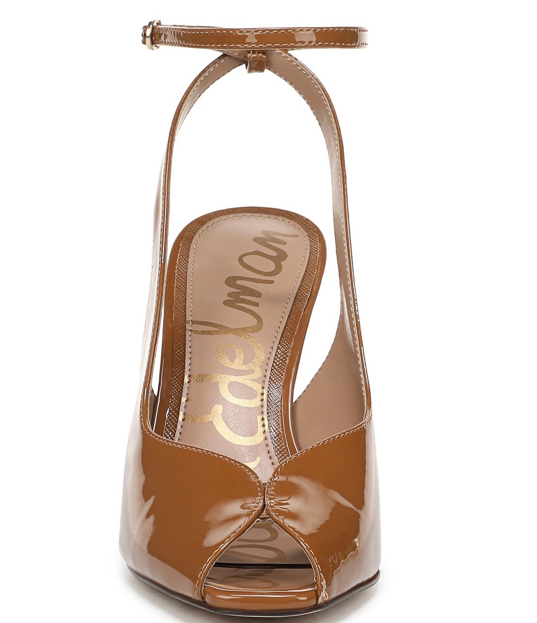 Sam Edelman Esme Patent Leather Peep Toe Ankle Strap Pumps