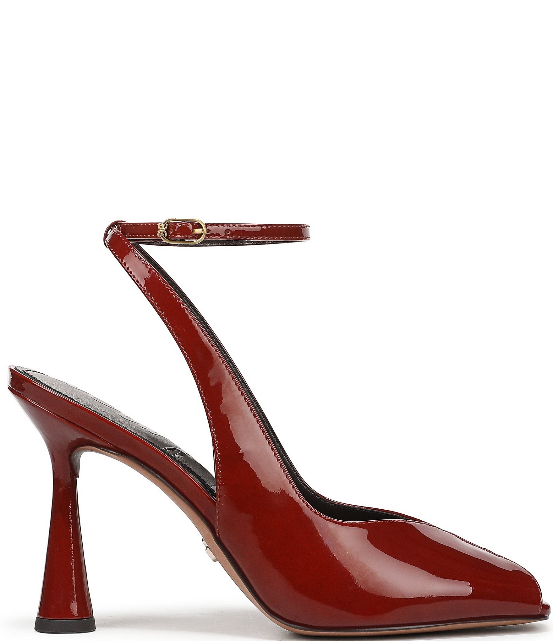 Sam Edelman Esme Patent Leather Peep Toe Ankle Strap Pumps