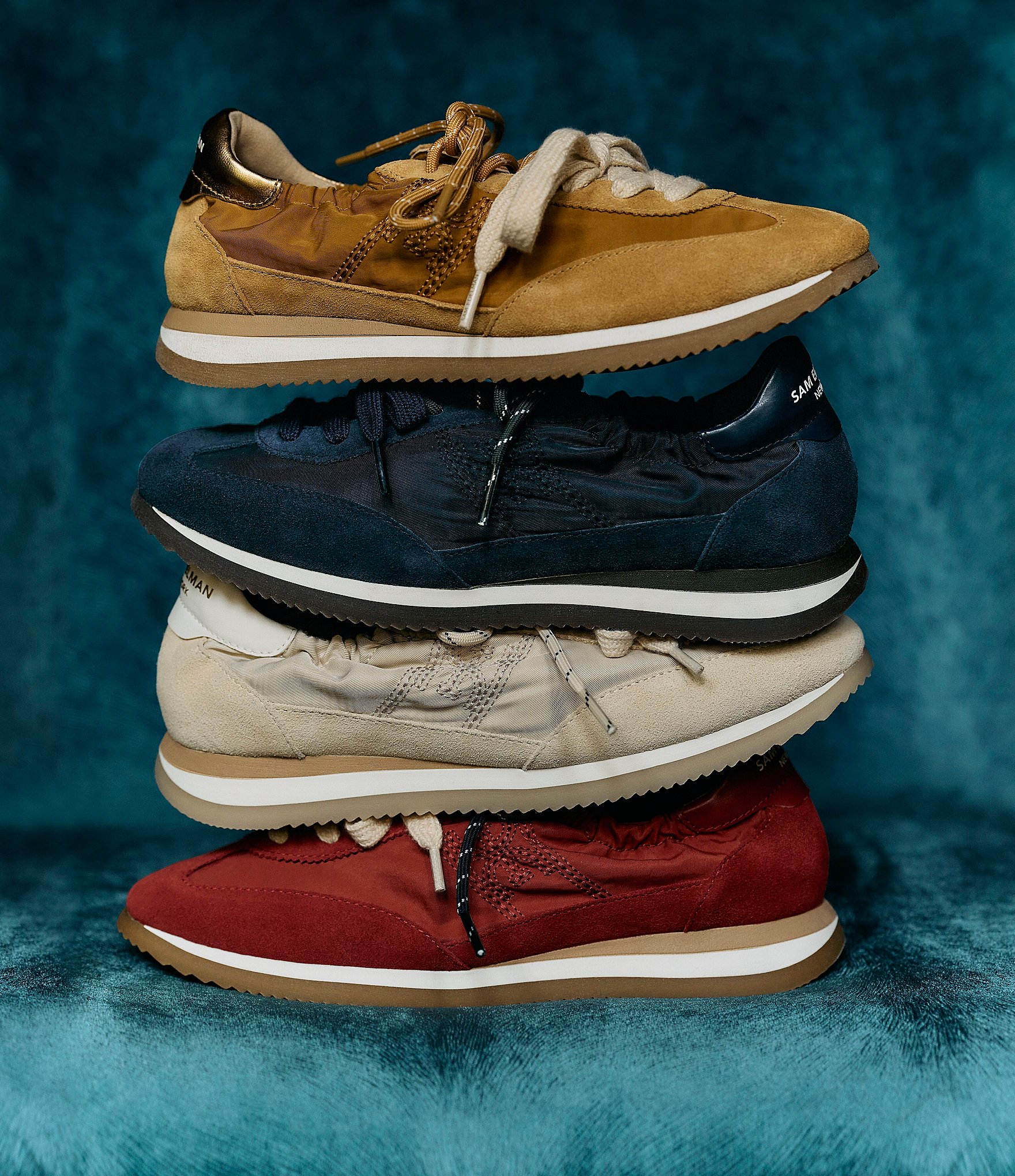 Sam Edelman Evara Nylon and Suede Logo Lace Up Sneakers