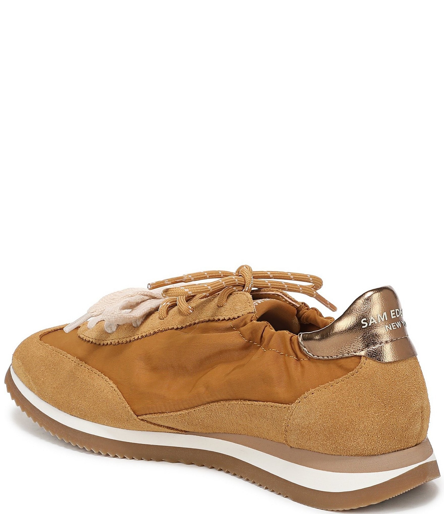 Sam Edelman Evara Nylon and Suede Logo Lace Up Sneakers