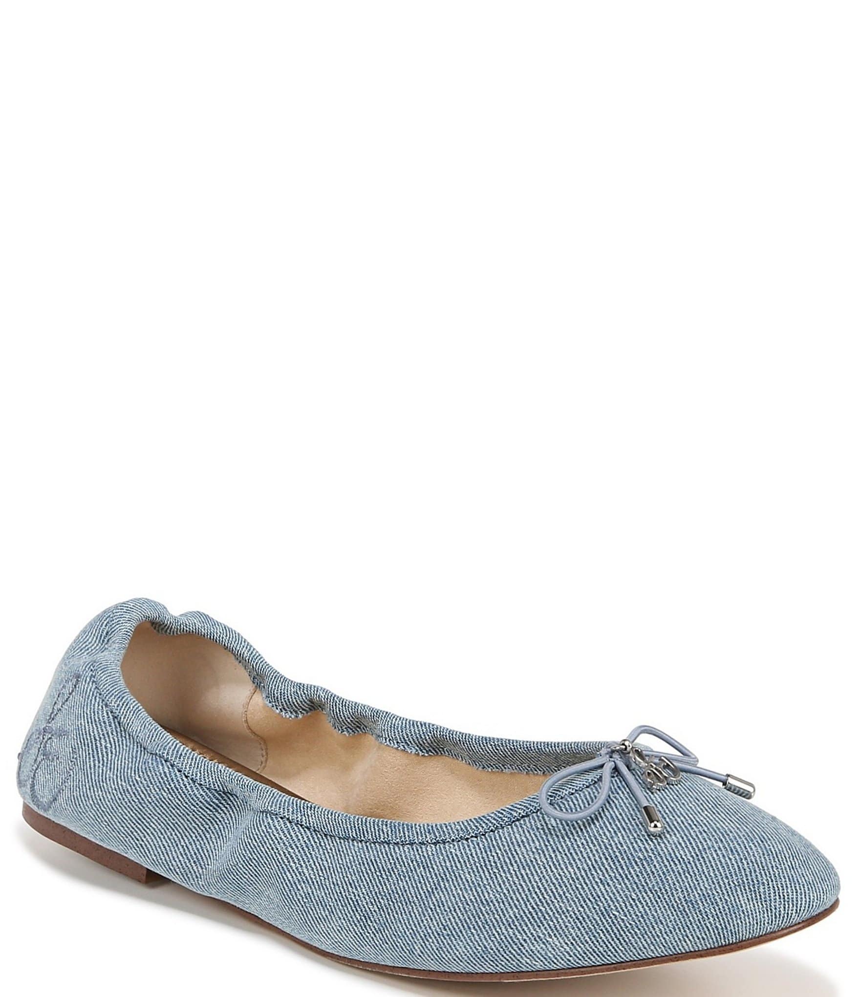 Sam Edelman Felicia Denim Bow Detail Ballet Flats Dillard s