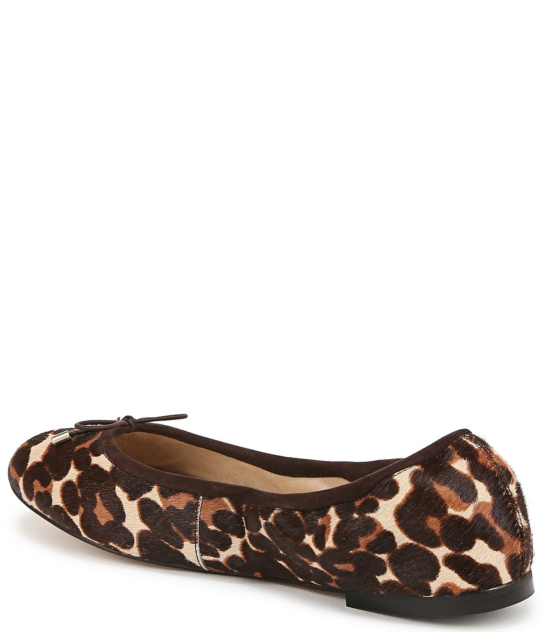 Sam Edelman Felicia Leopard Print Calf Hair Bow Ballet Flats