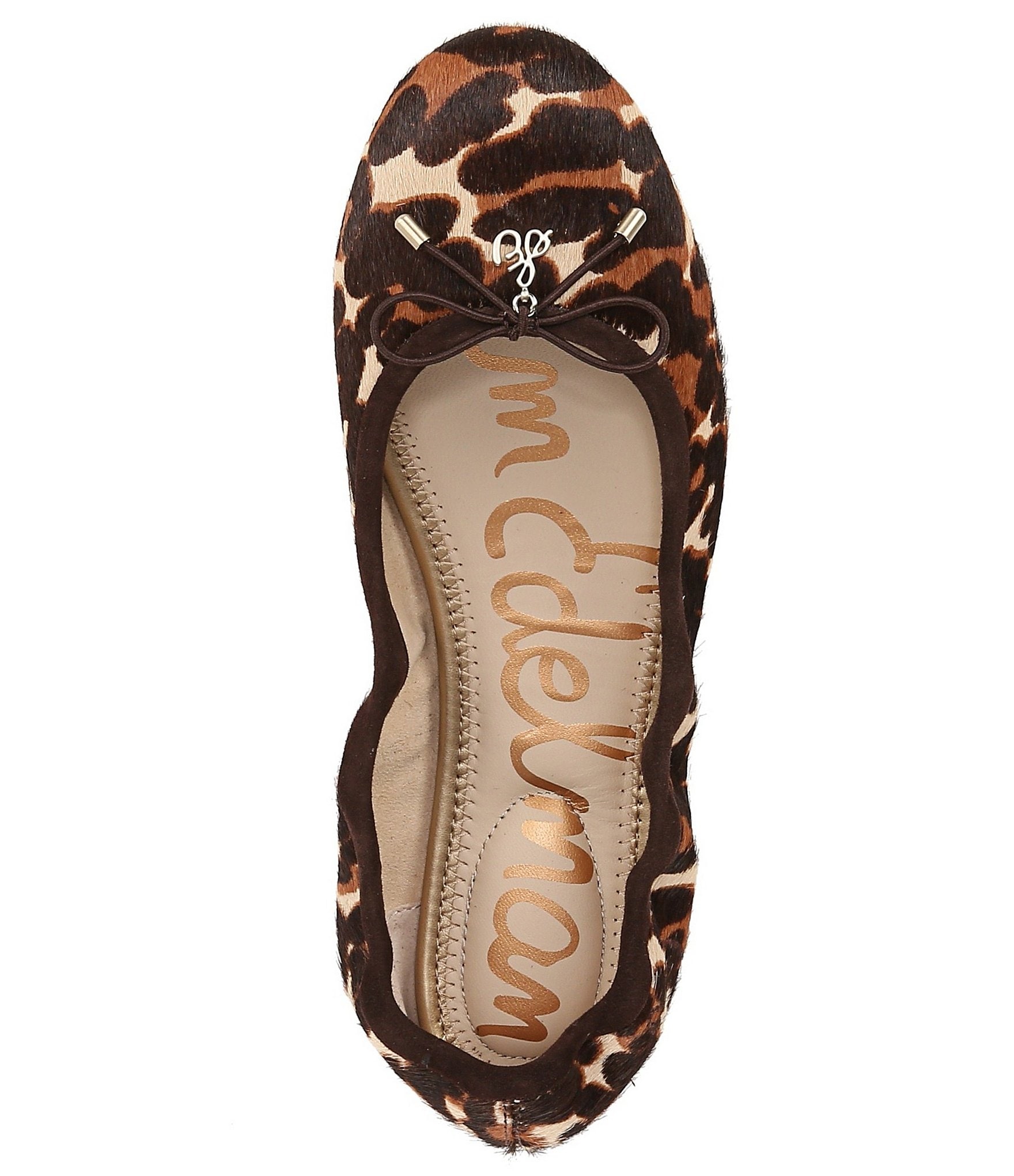 Sam Edelman Felicia Leopard Print Calf Hair Bow Ballet Flats