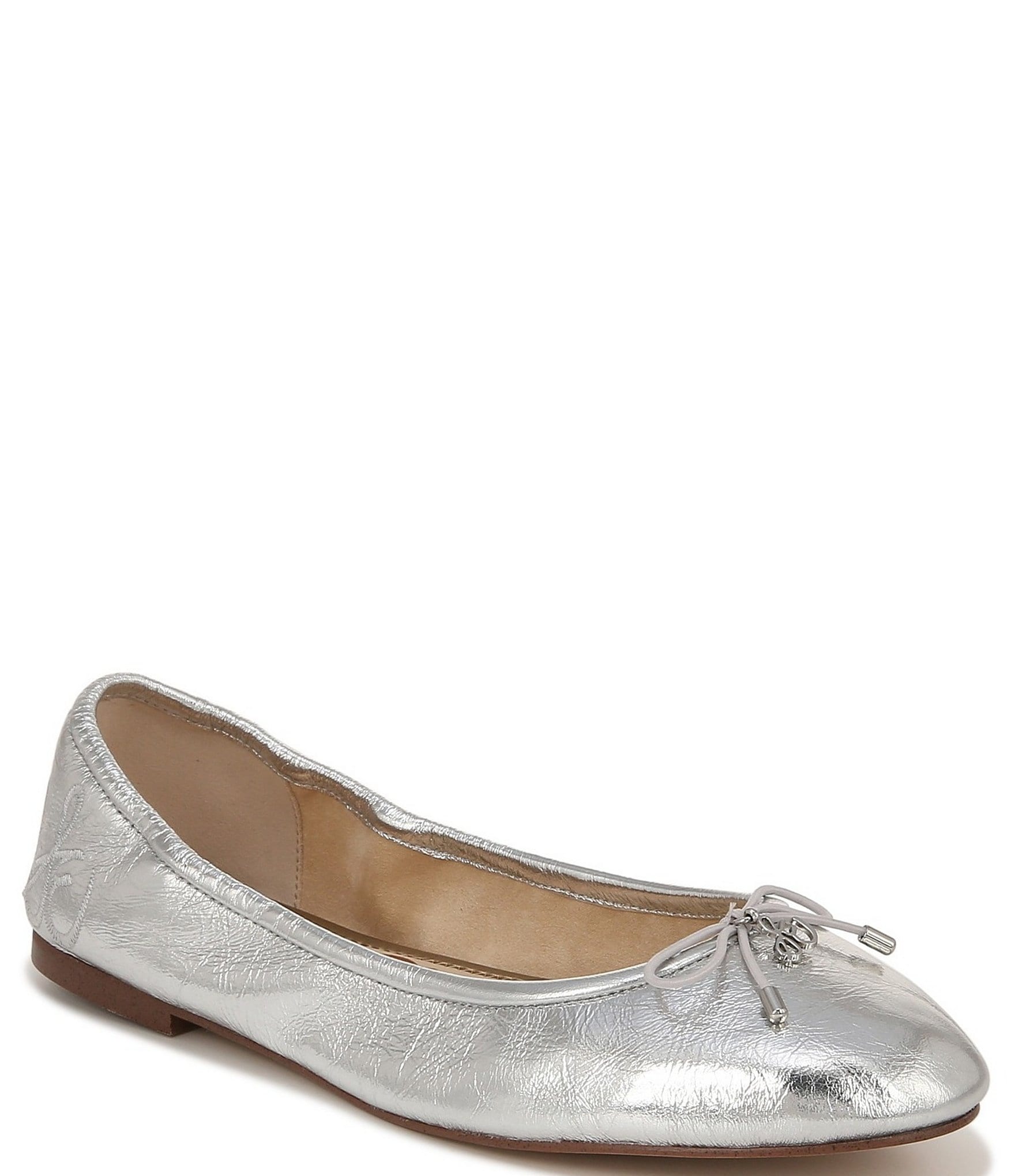 Sam Edelman Felicia Metallic Leather Bow Detail Ballet Flats Dillard s