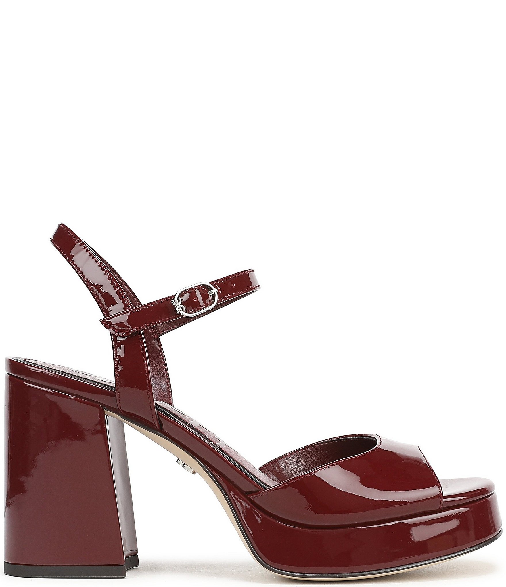 Sam Edelman Fleur Patent Leather Ankle Strap Platform Dress Sandals