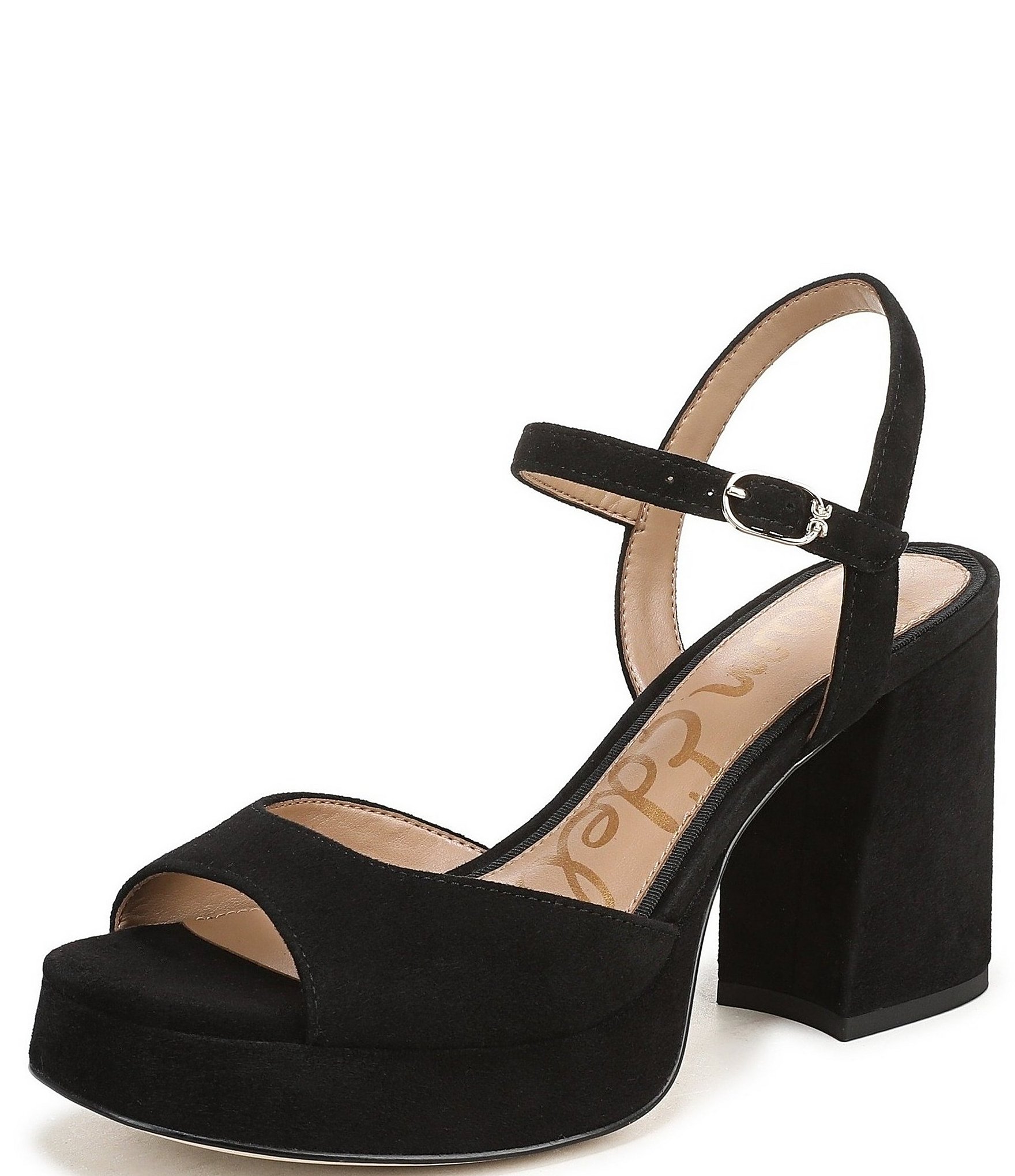 Sam Edelman Fleur Suede Ankle Strap Platform Dress Sandals