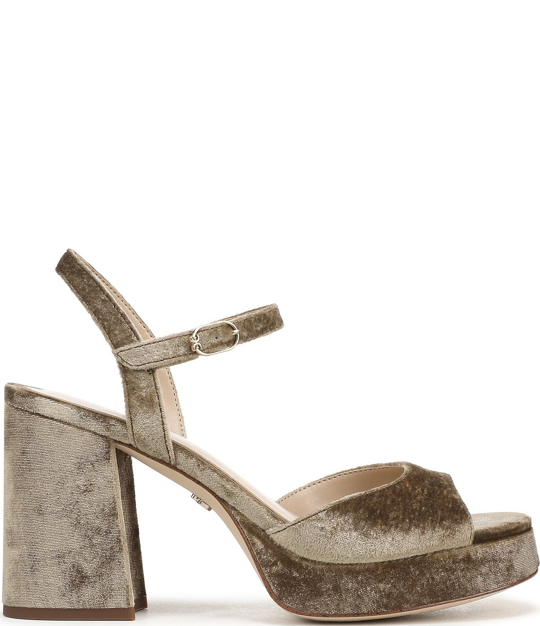 Sam Edelman Fleur Velvet Ankle Strap Platform Dress Sandals