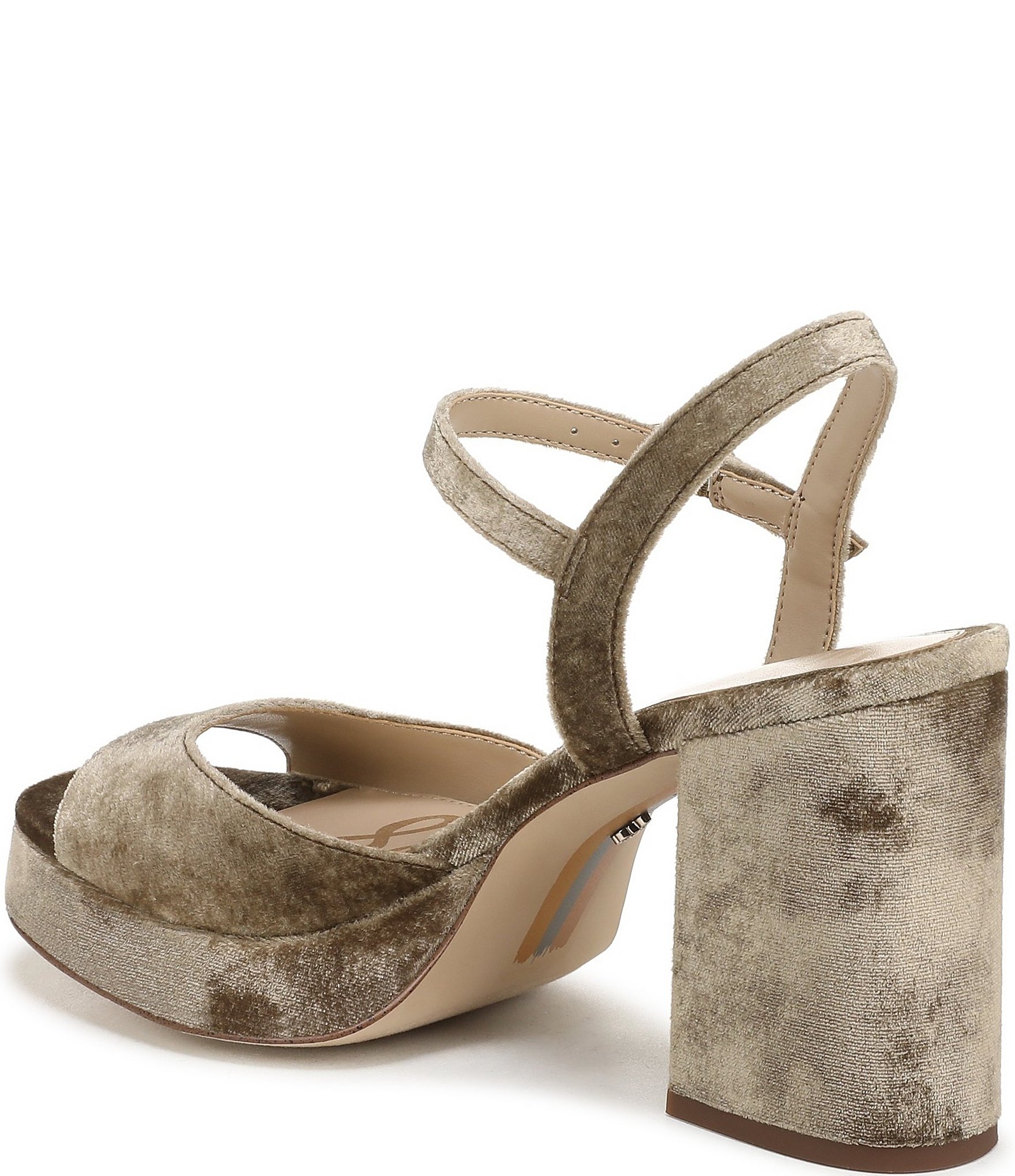 Sam Edelman Fleur Velvet Ankle Strap Platform Dress Sandals