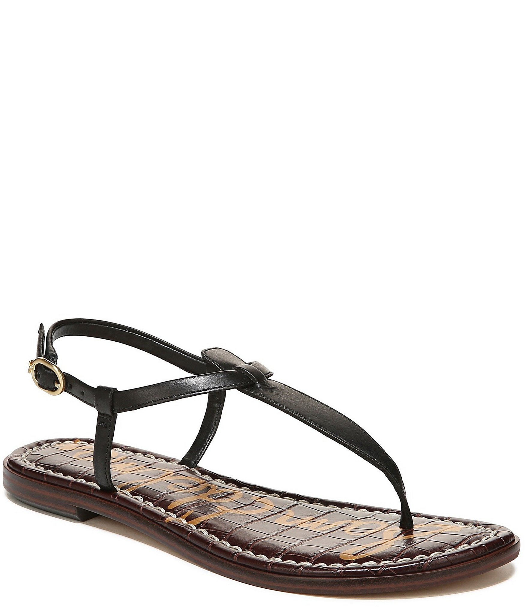 Sam Edelman Gigi Leather T-Strap Flat Thong Sandals | Dillard's