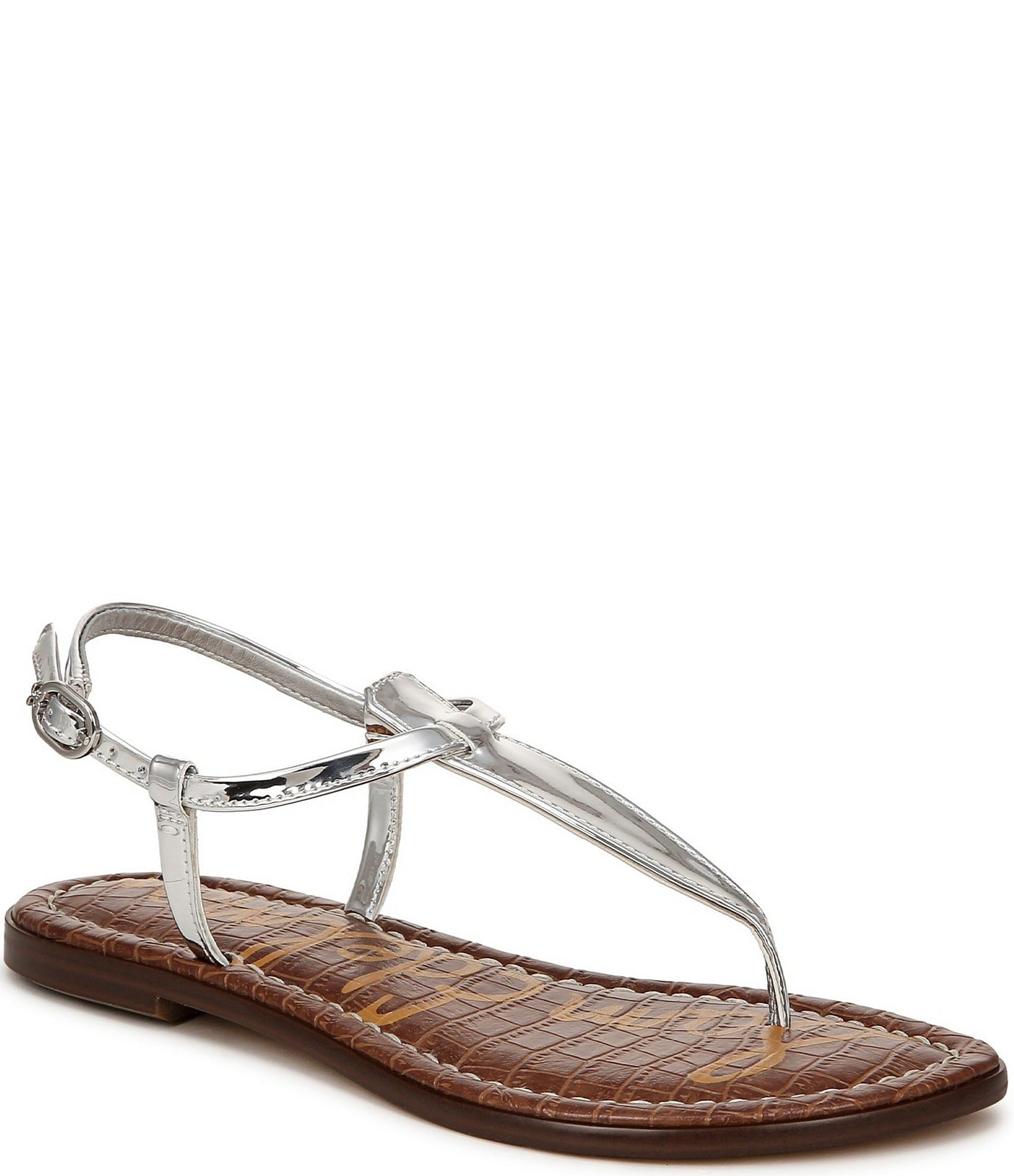 Sam Edelman Gigi Leather T-Strap Flat Thong Sandals | Dillard's