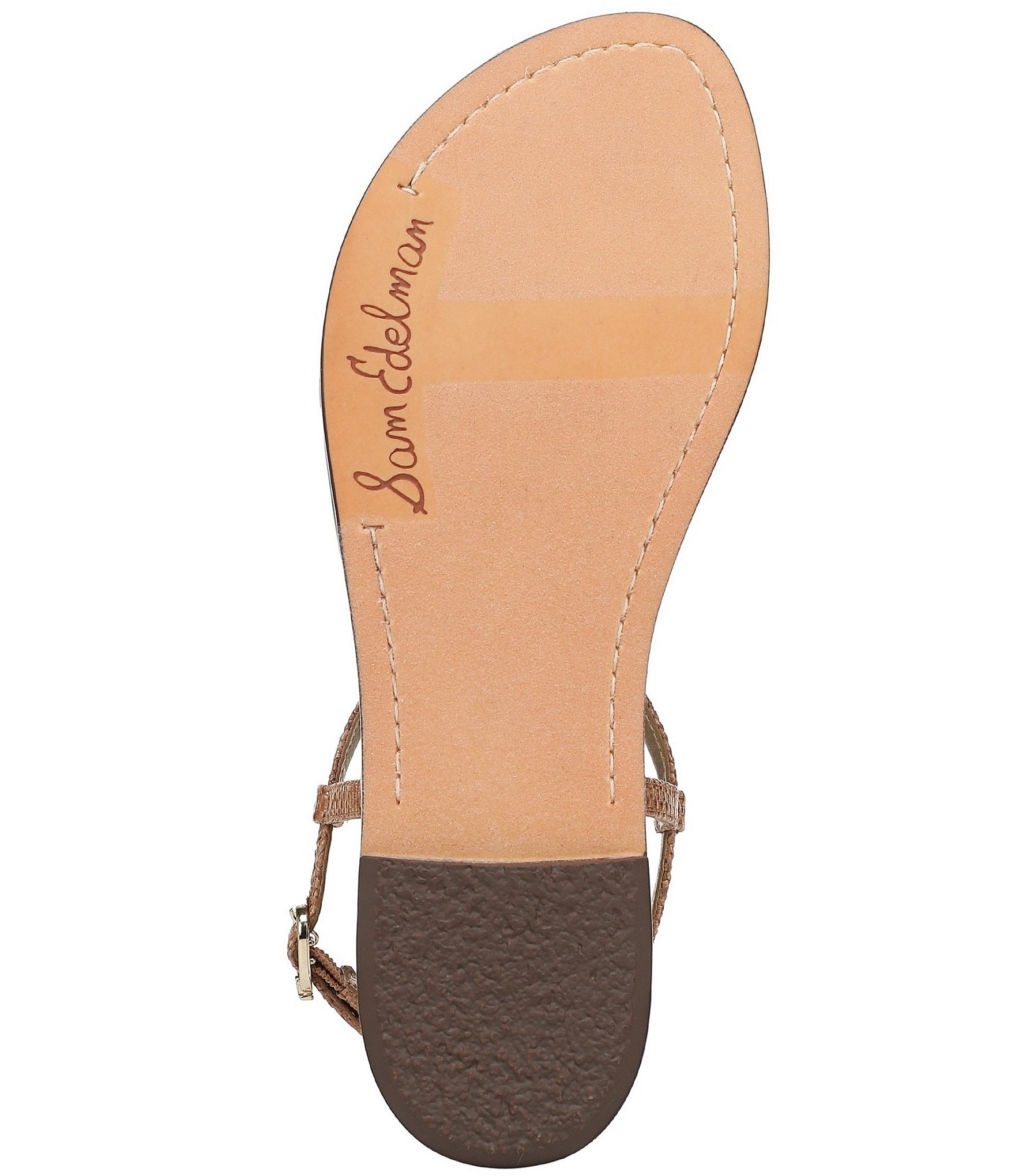 Sam Edelman Gigi Raffia Stone Ornamented T-Strap Flat Sandals