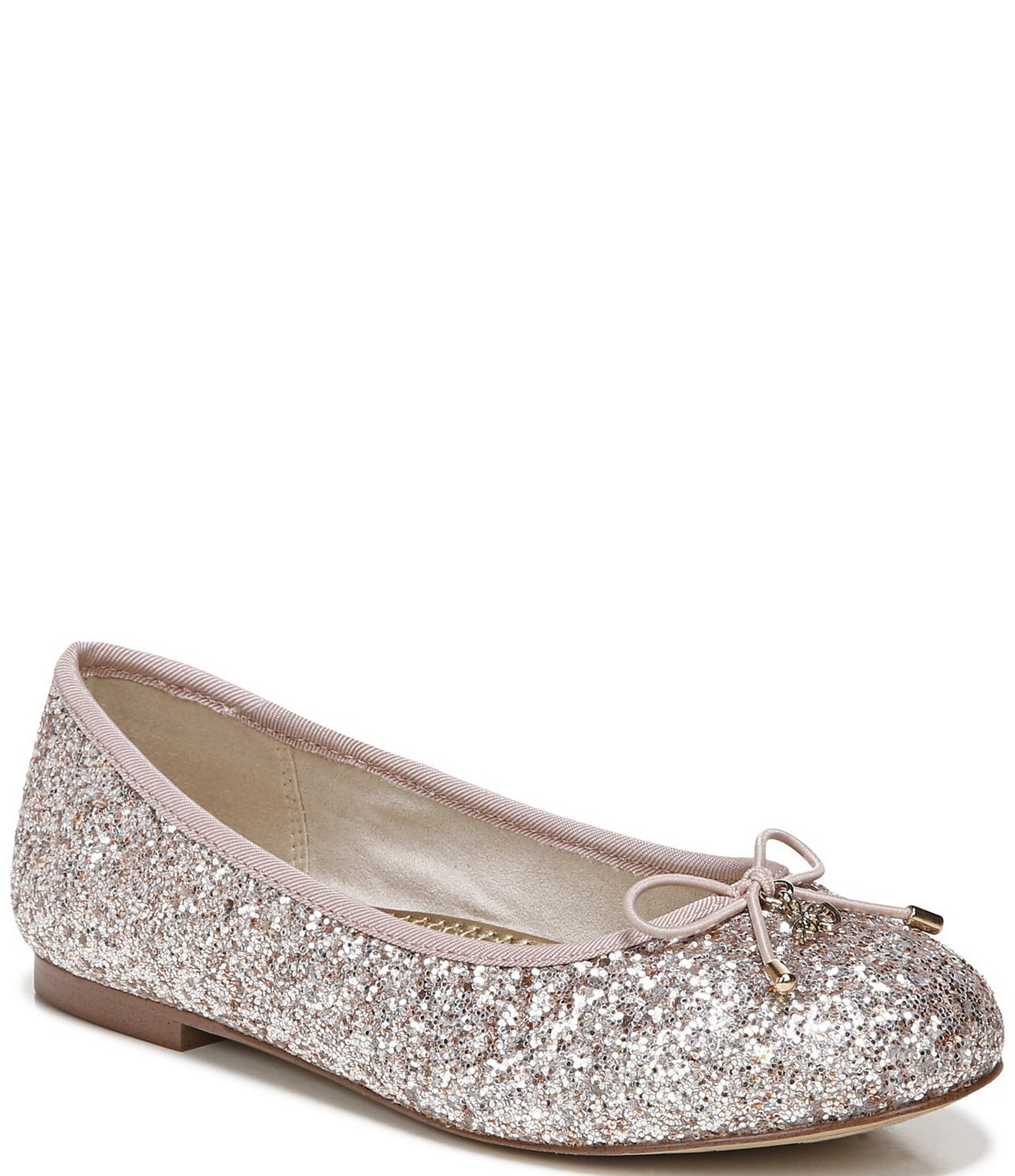 Sam Edelman Girls' Felicia Mini Glitter Bow Detail Ballet Flats (Youth ...