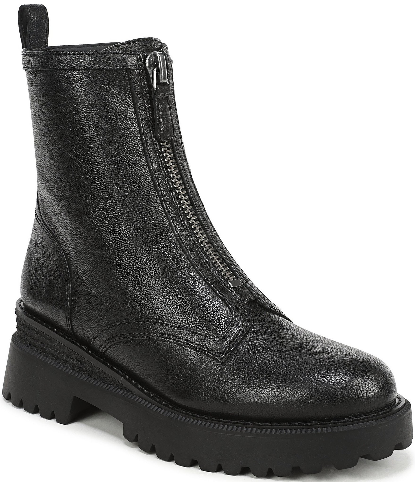 Sam Edelman Grove Leather Center Zip Lug Booties