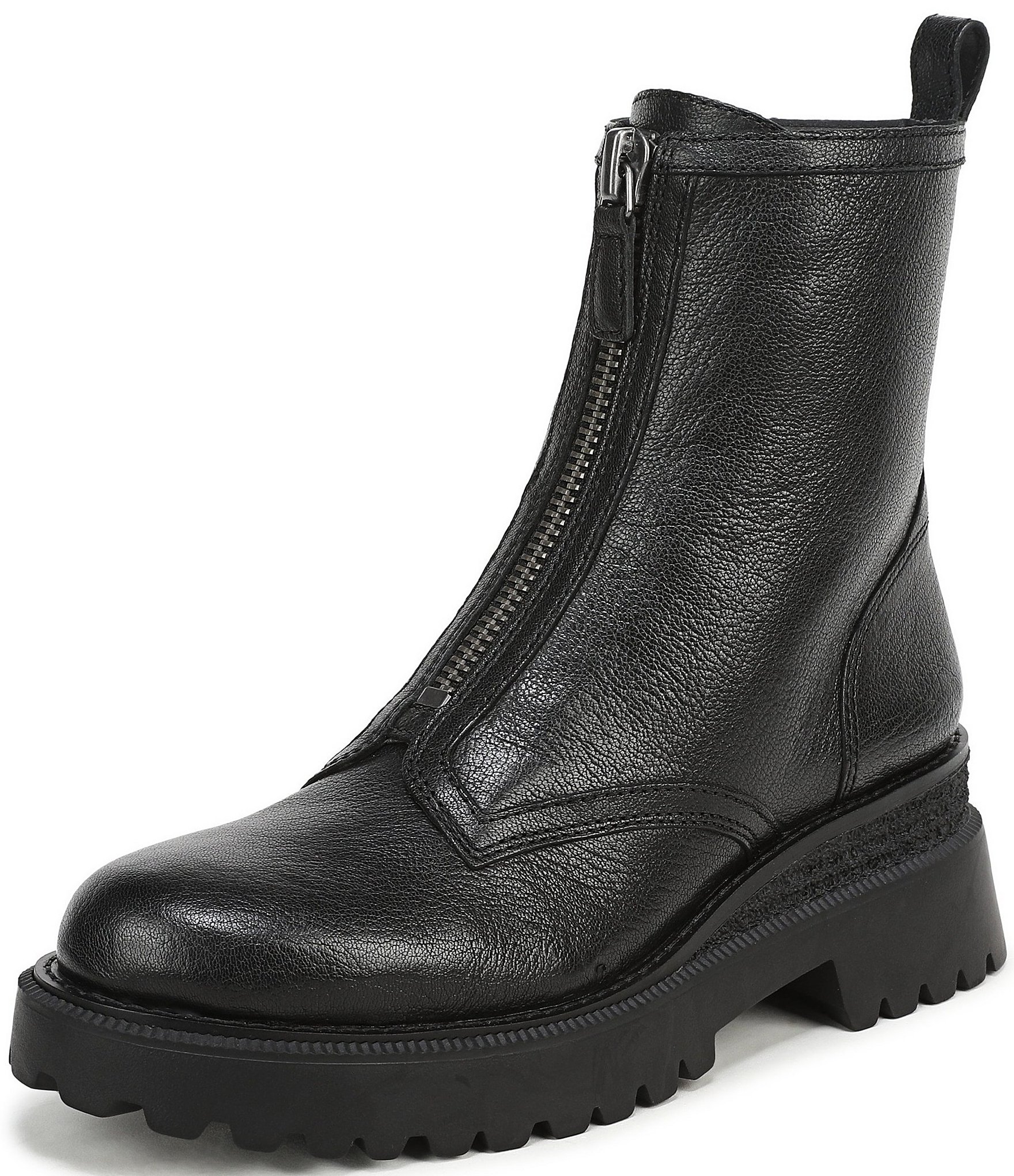 Sam Edelman Grove Leather Center Zip Lug Booties