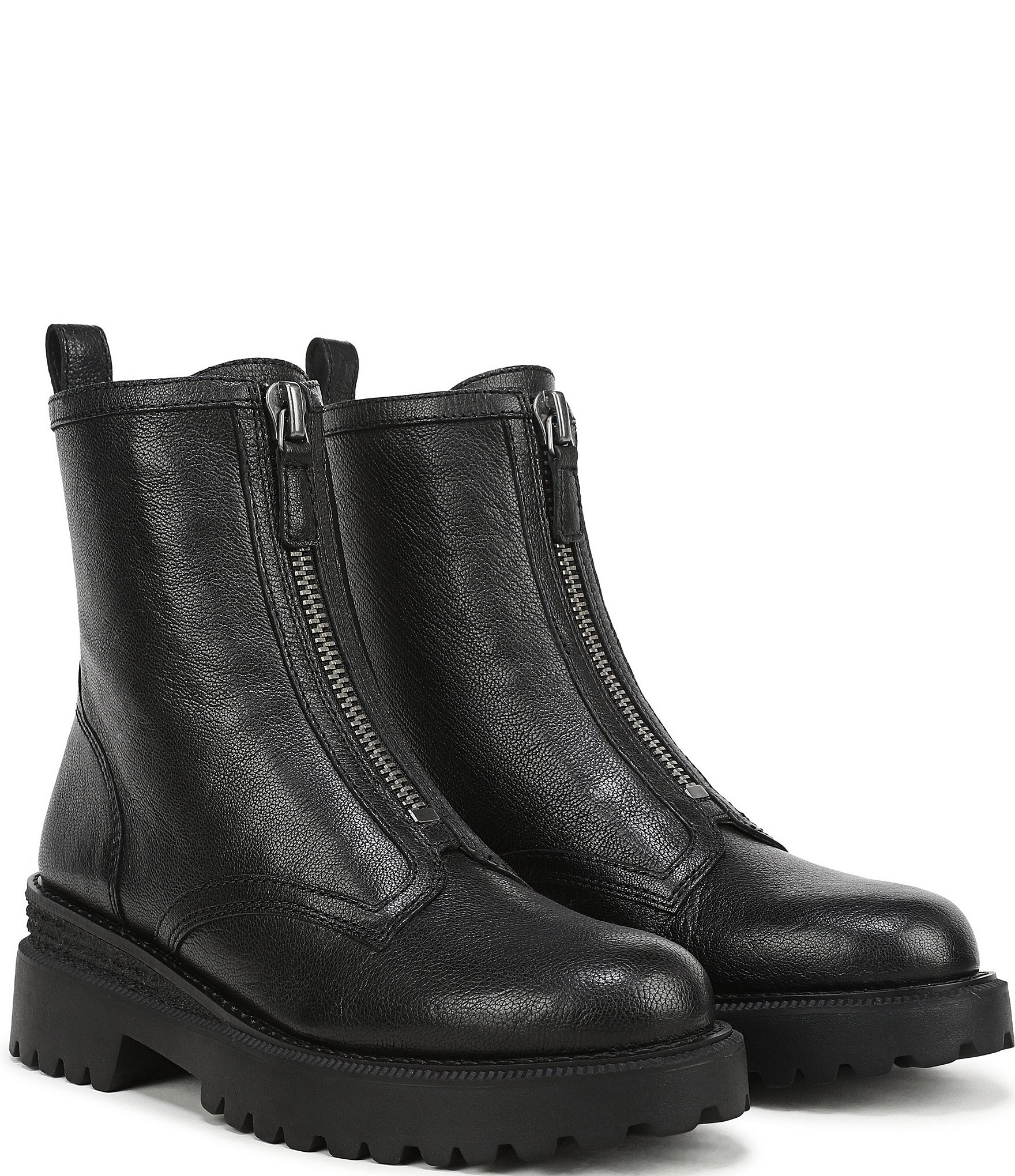 Sam Edelman Grove Leather Center Zip Lug Booties