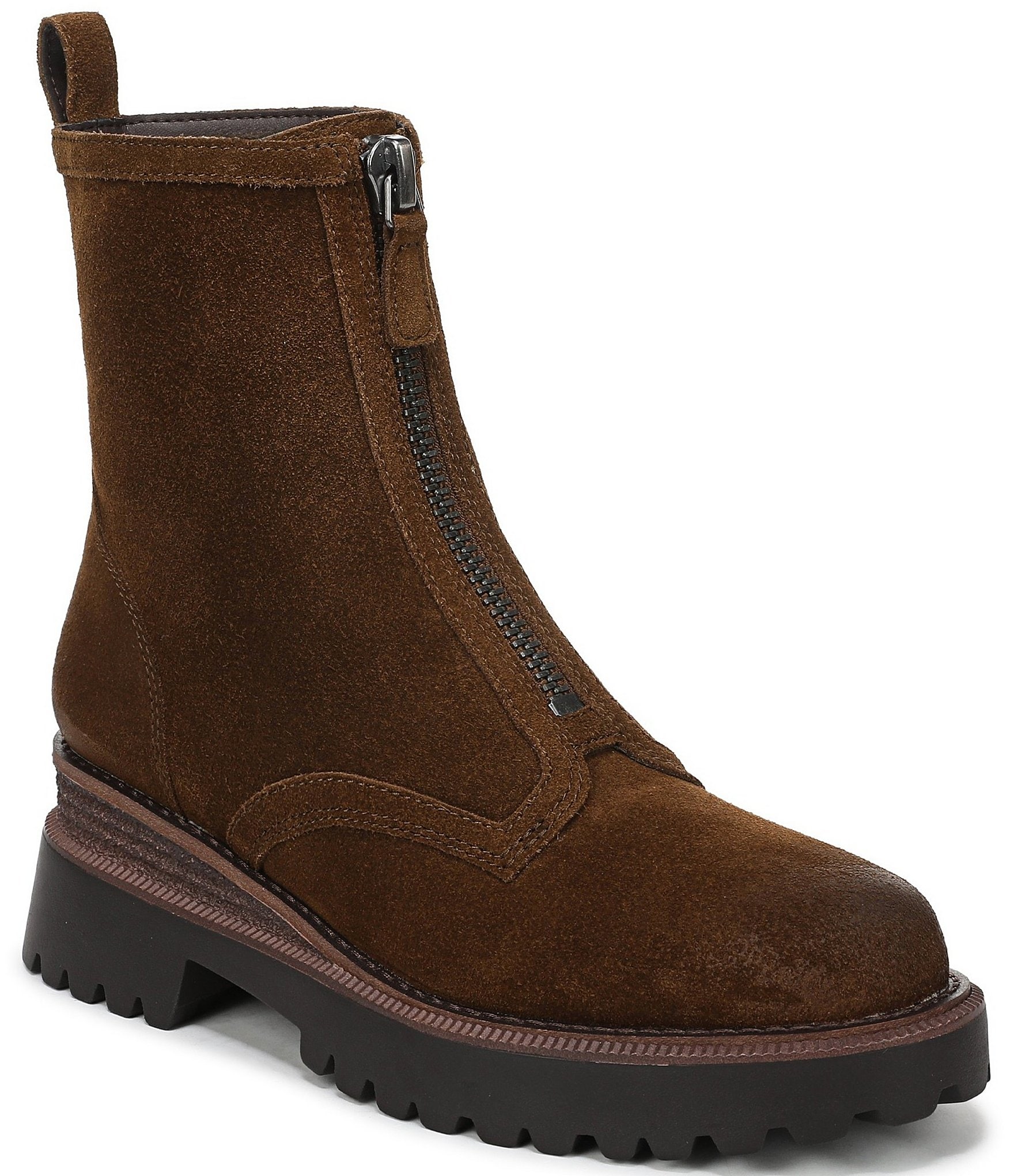 Sam Edelman Grove Suede Center Zip Lug Booties