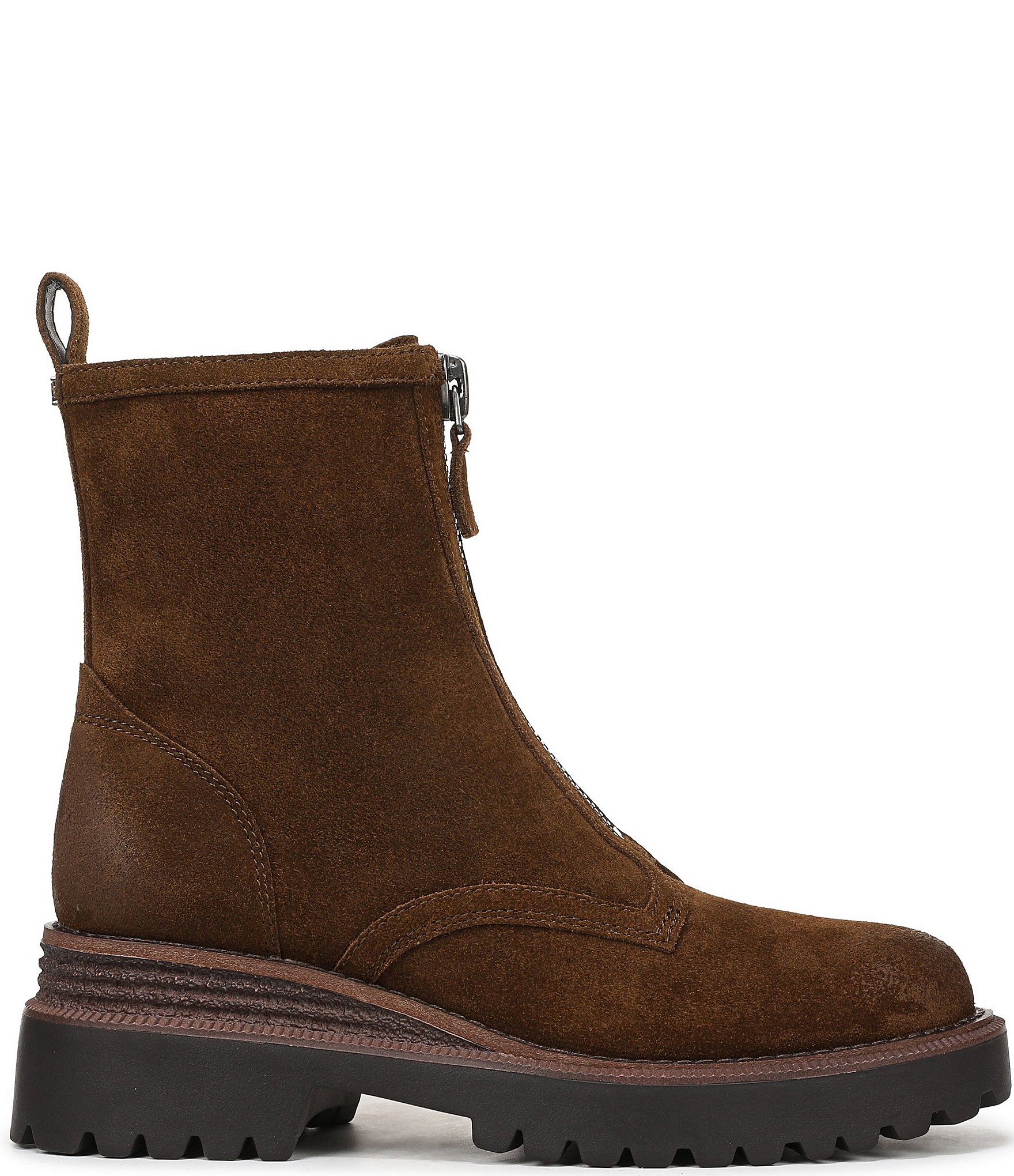 Sam Edelman Grove Suede Center Zip Lug Booties