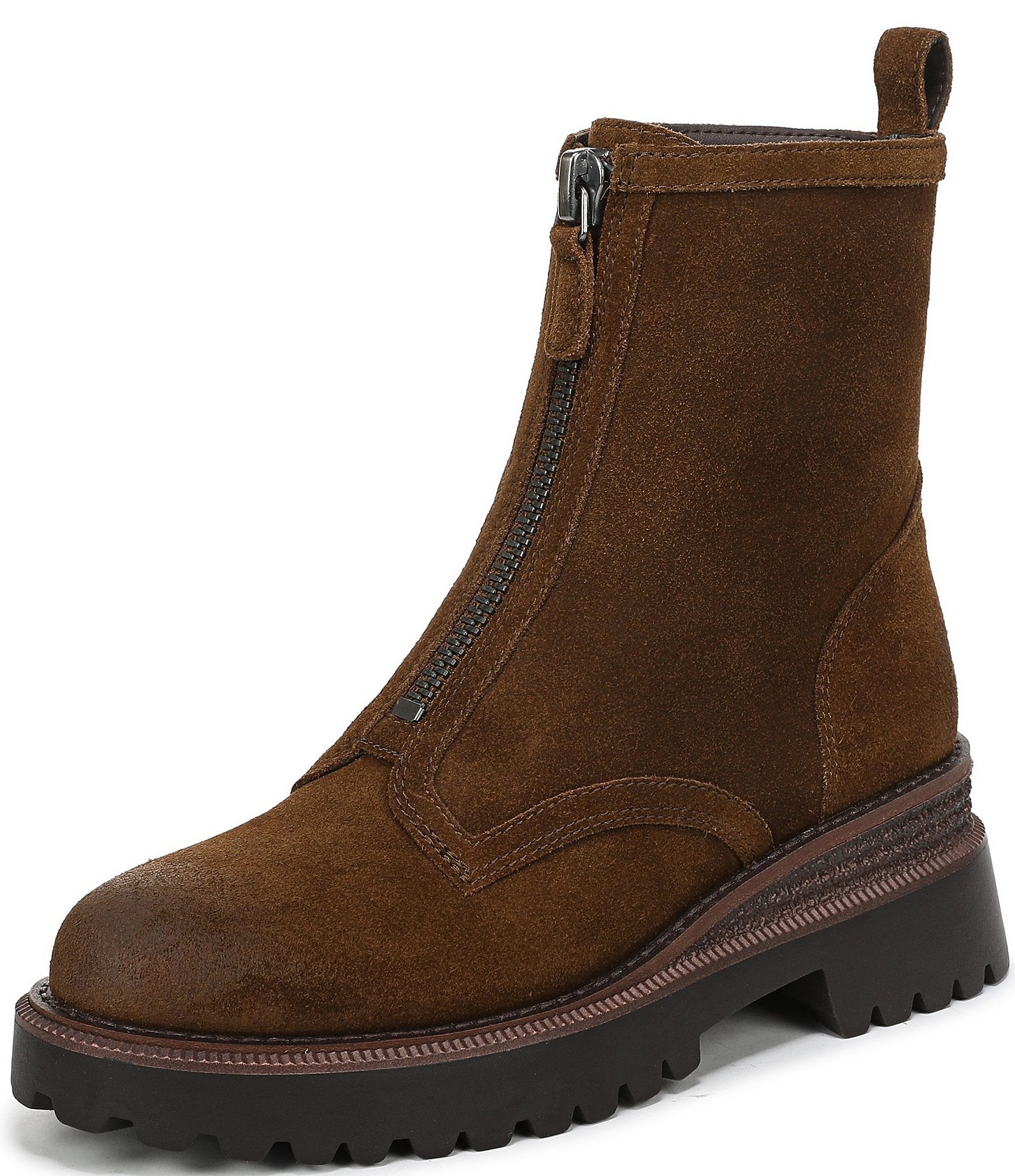 Sam Edelman Grove Suede Center Zip Lug Booties