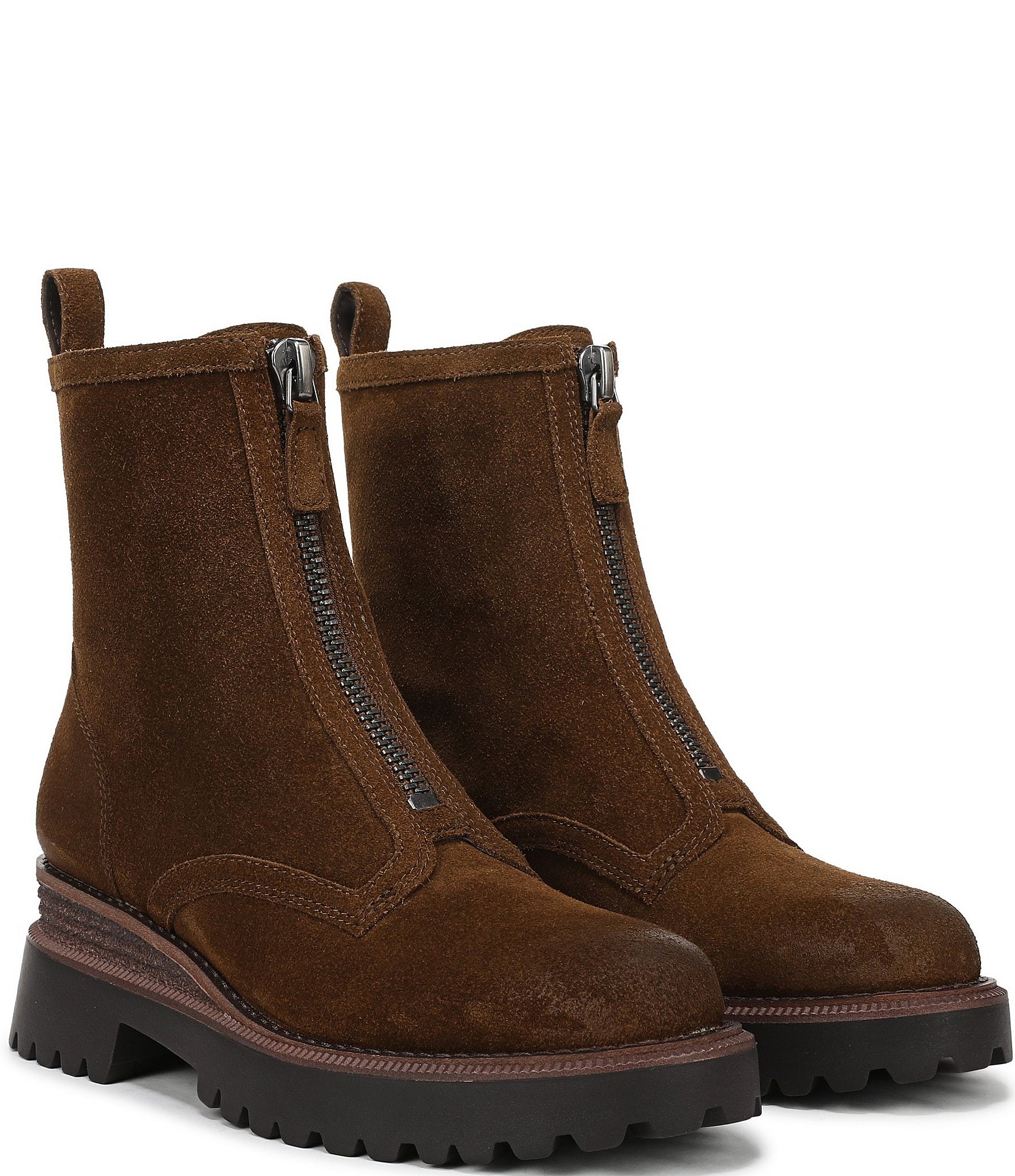Sam Edelman Grove Suede Center Zip Lug Booties