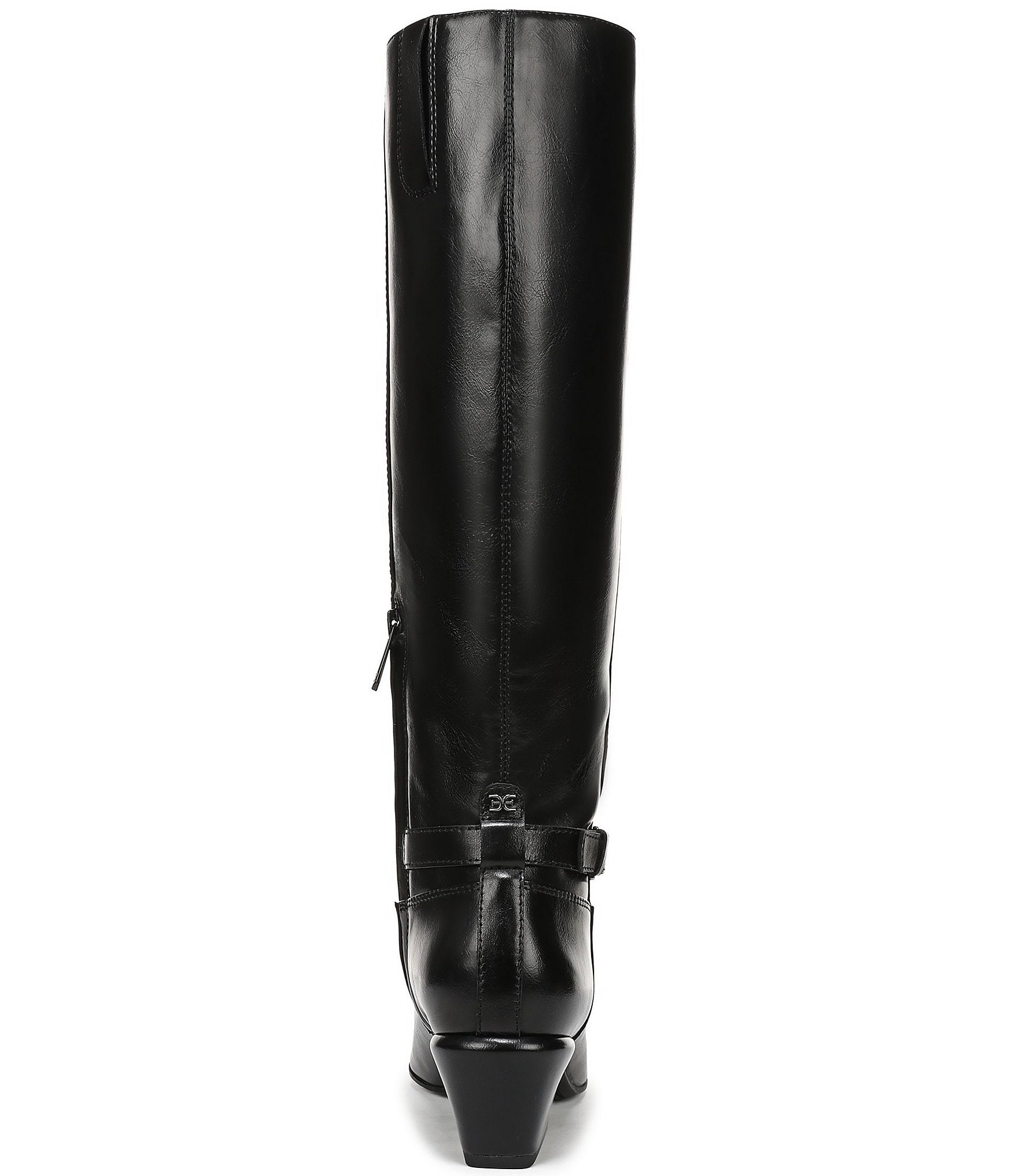 Sam Edelman Haisley Leather Buckle Strap Snip Toe Tall Boots