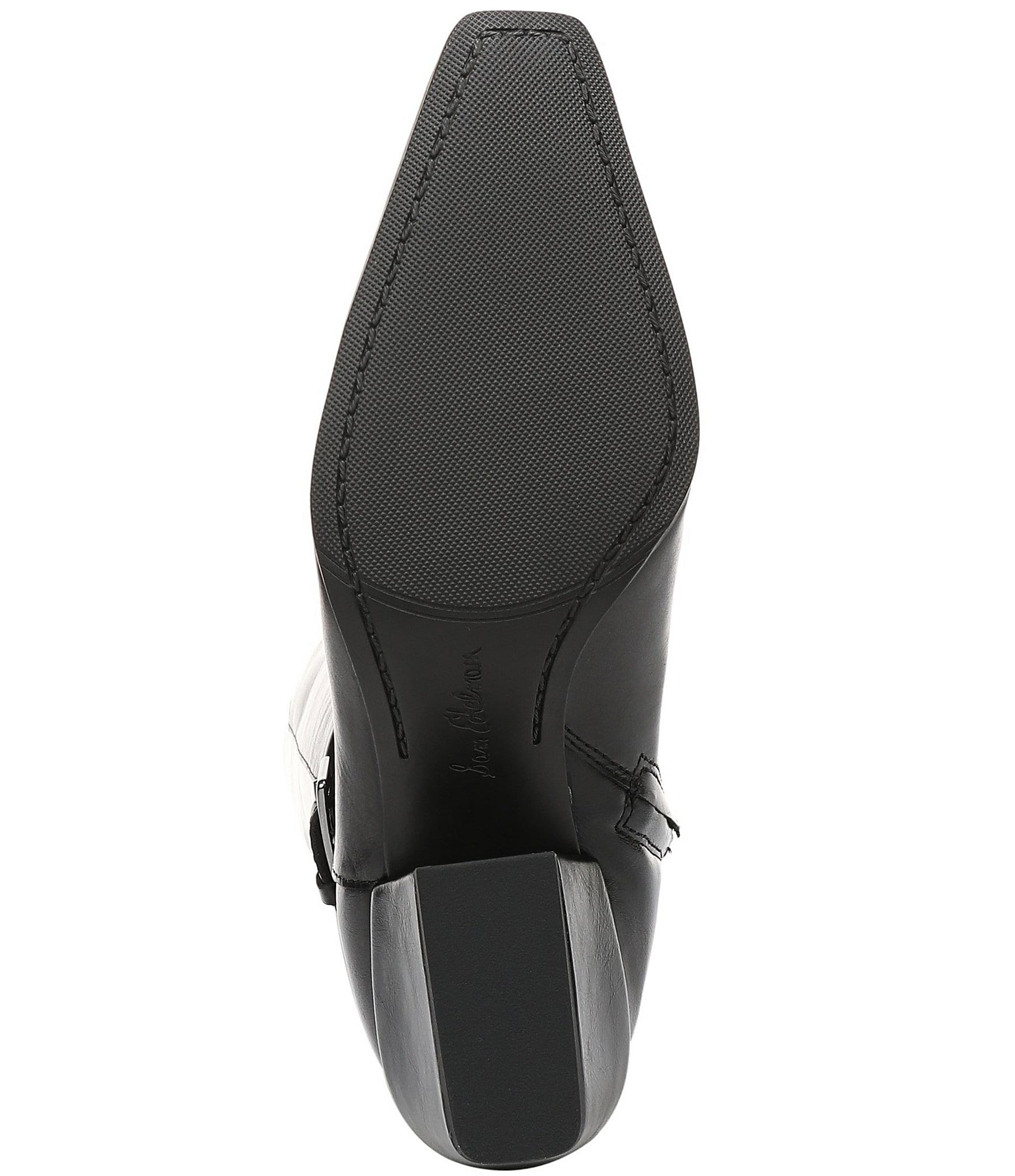 Sam Edelman Haisley Leather Buckle Strap Snip Toe Tall Boots