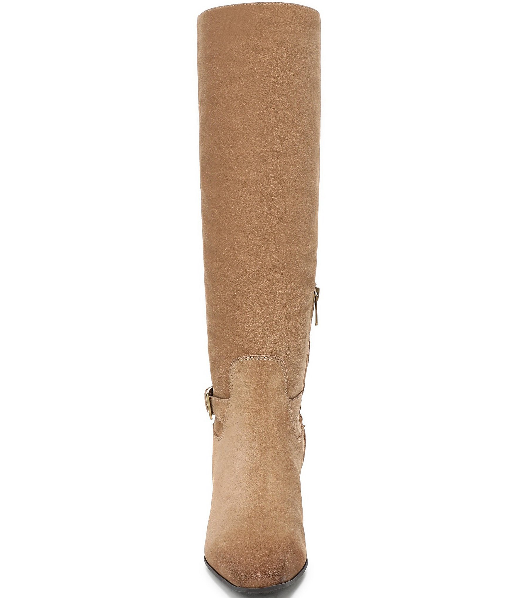Sam Edelman Haisley Suede Buckle Strap Snip Toe Tall Boots