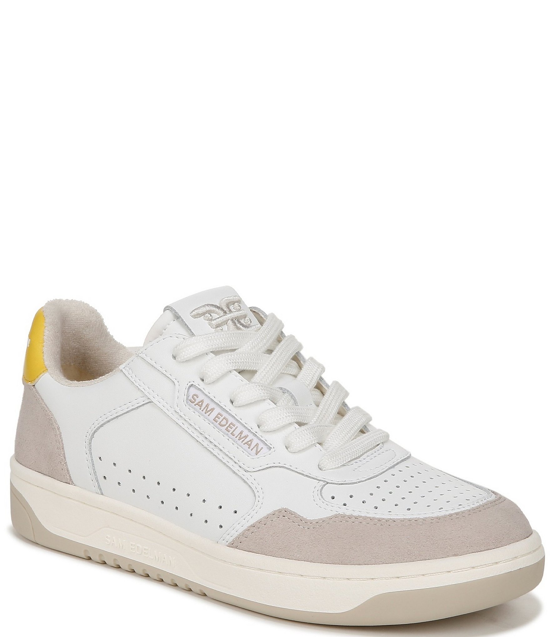 COACH C201 Low-Top Leather and Suede Lace-Up Retro Sneakers