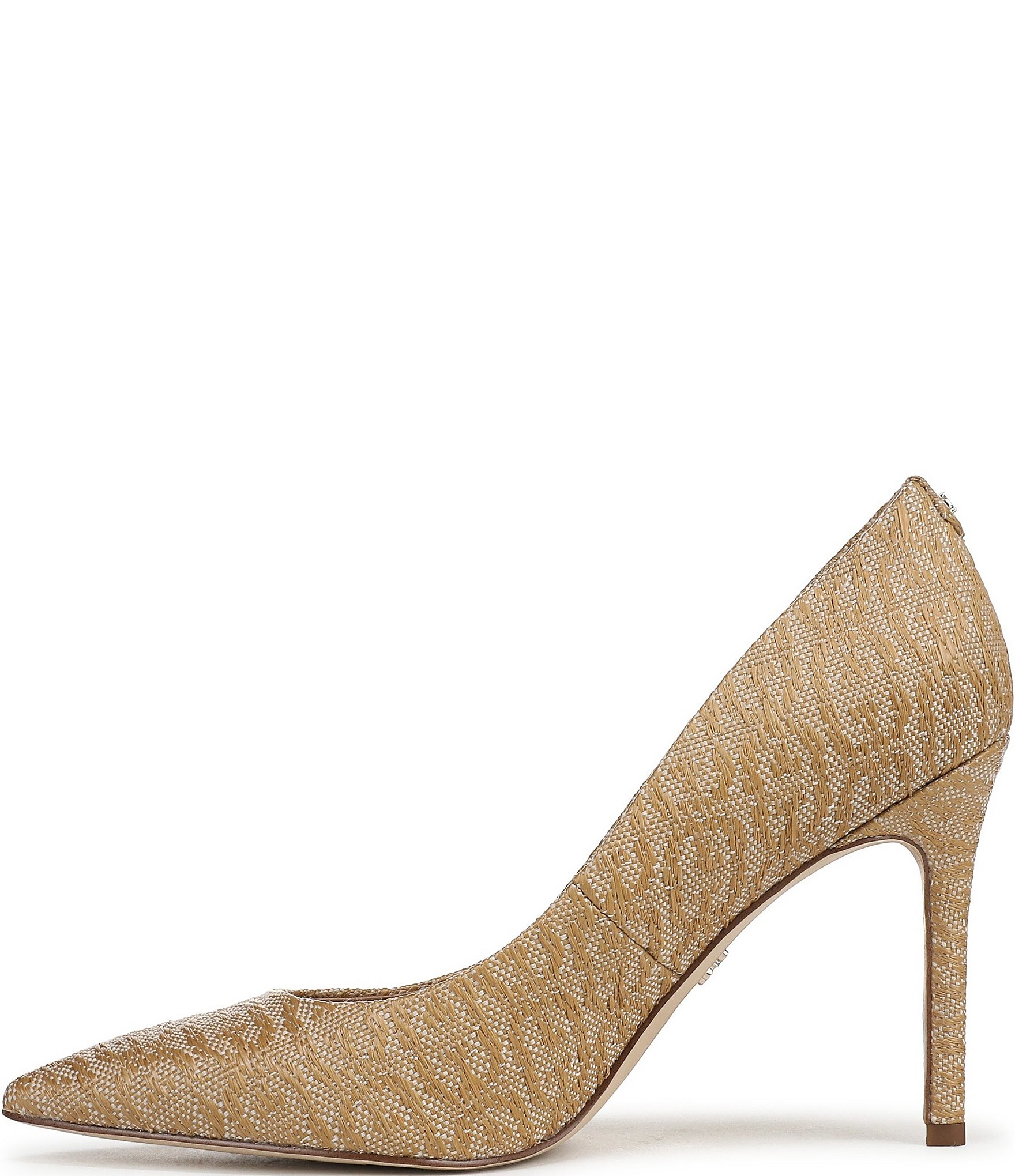 Sam Edelman Hazel Double Weave Raffia Logo Pointed Toe Pumps