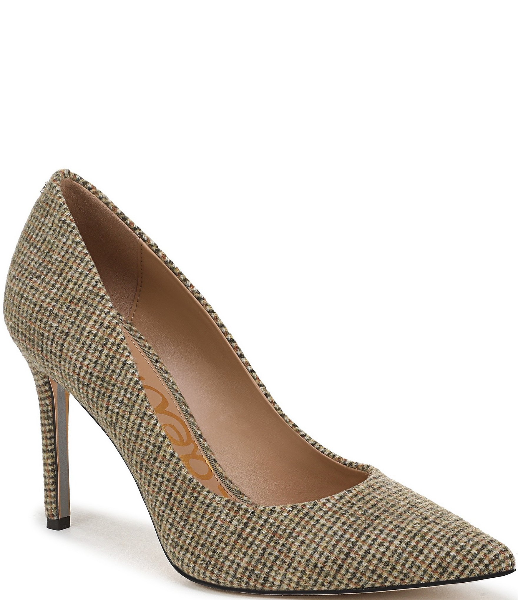 Sam Edelman Hazel Plaid Fabric Pointed Toe Pumps