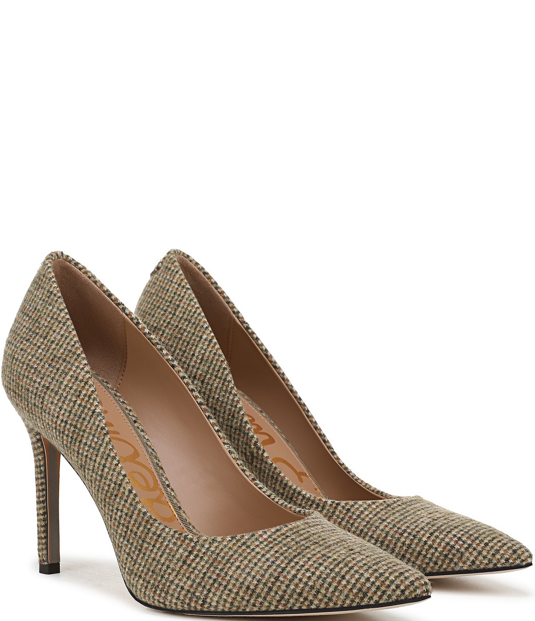 Sam Edelman Hazel Plaid Fabric Pointed Toe Pumps