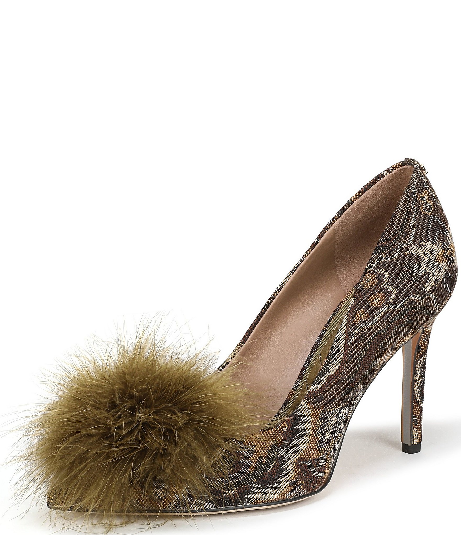 Sam Edelman Hazel Plush Floral Fabric Pointed Toe Pumps