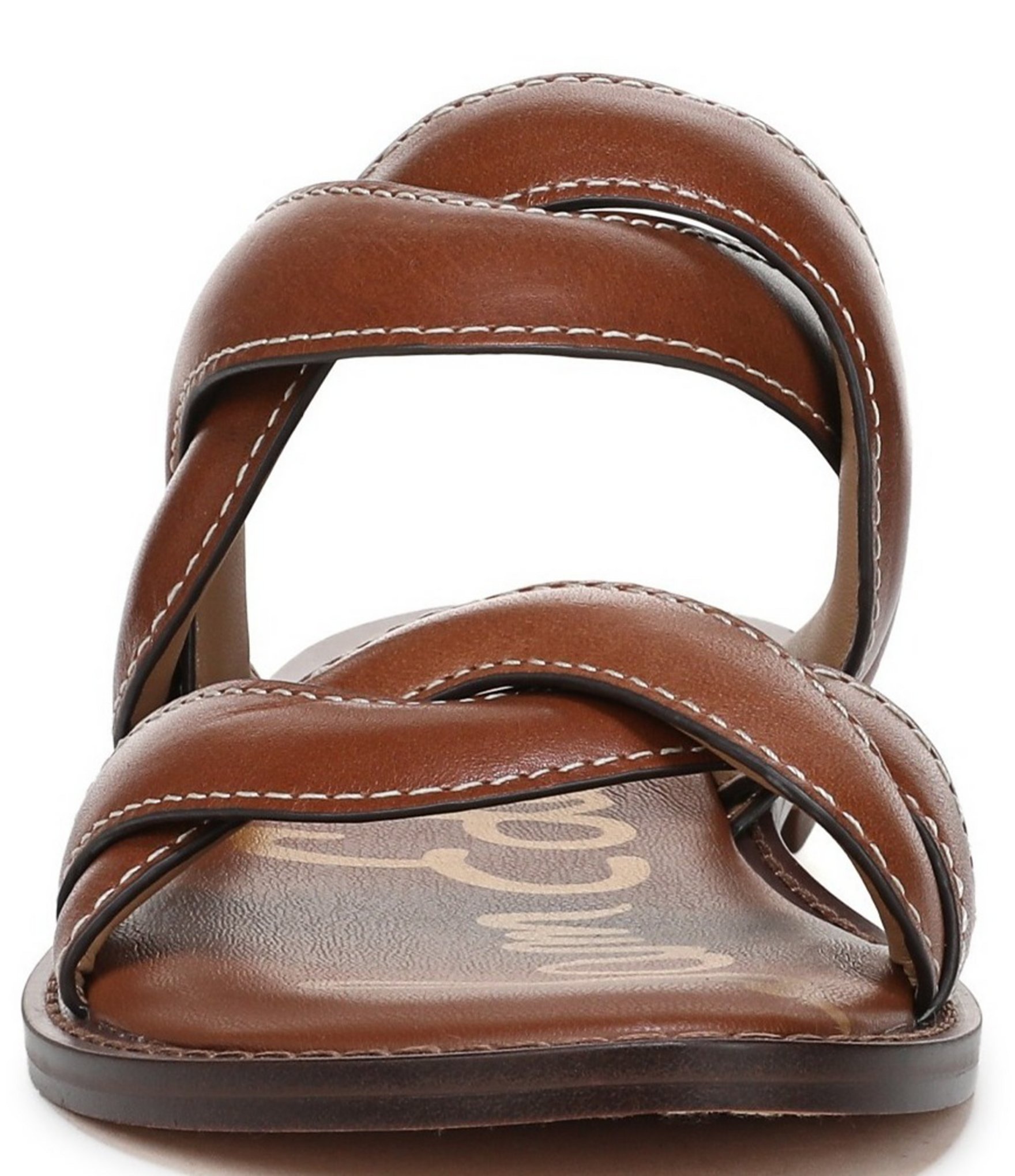 Sam Edelman Hellen Leather Twist Double Banded Slide Sandals