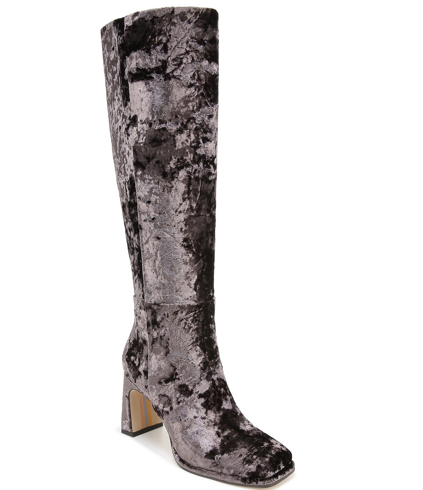 Tall velvet fashion boots