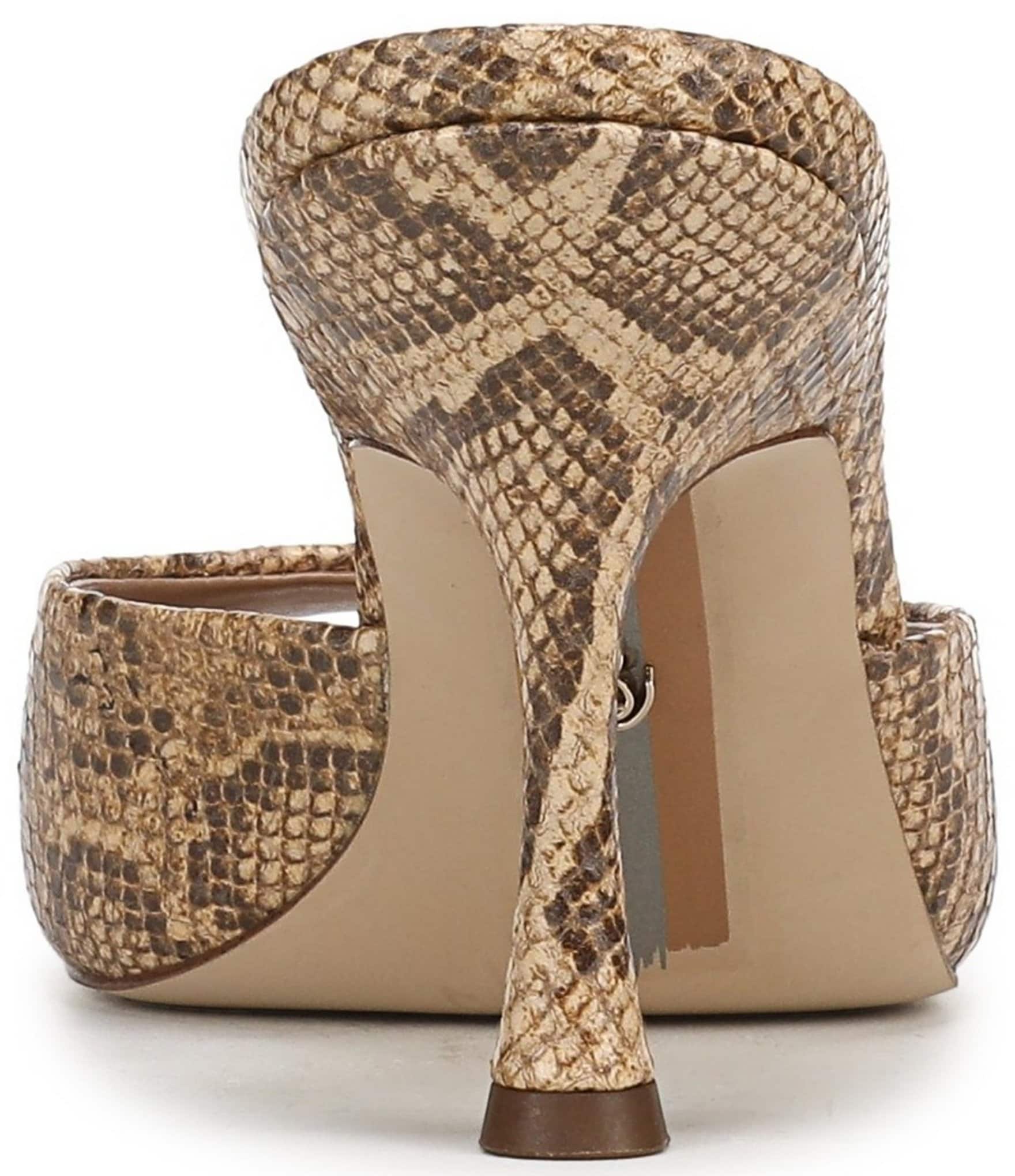 Sam Edelman Jeanie Python Print Leather Dress Slide Sandals