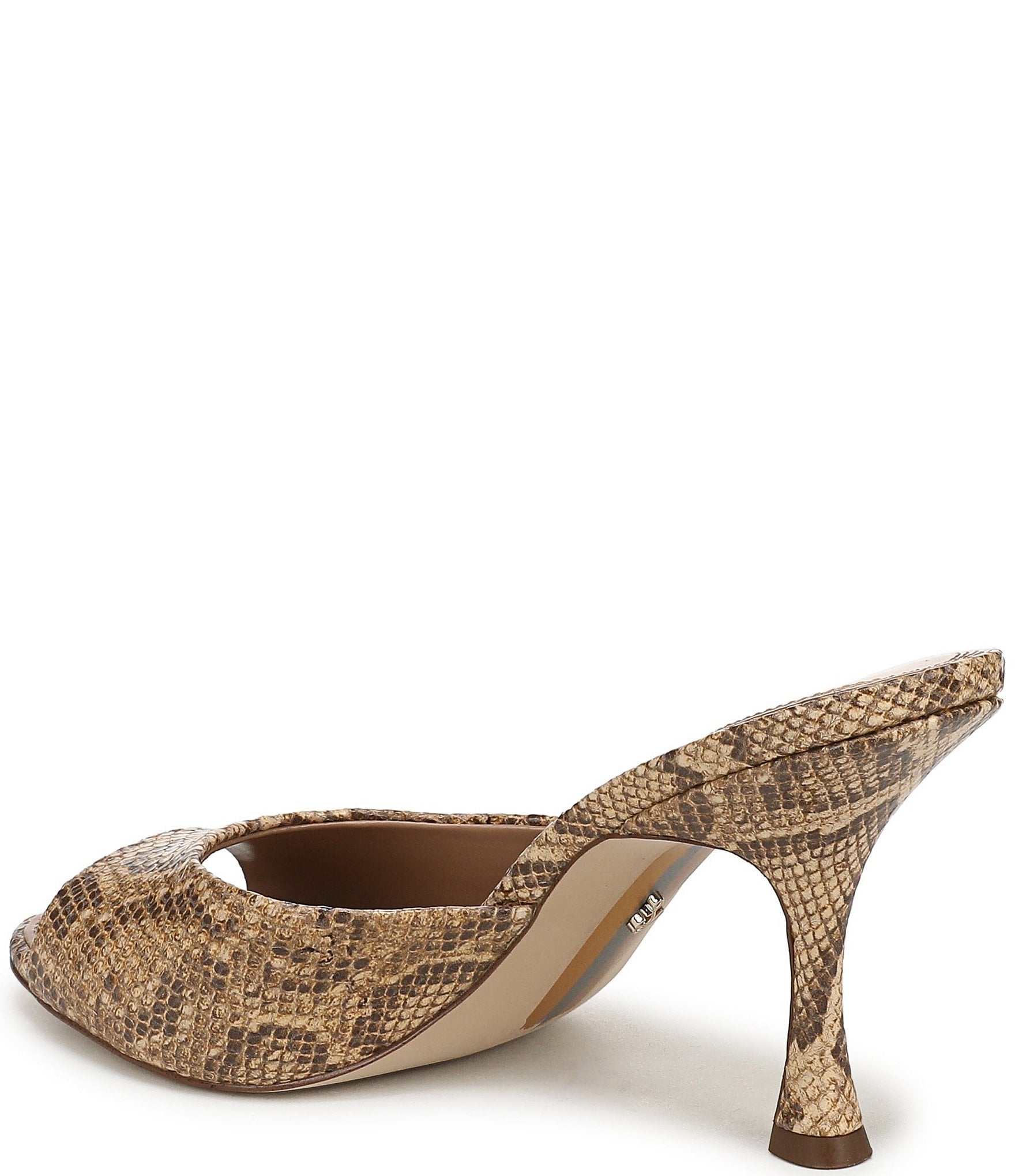 Sam Edelman Jeanie Python Print Leather Dress Slide Sandals