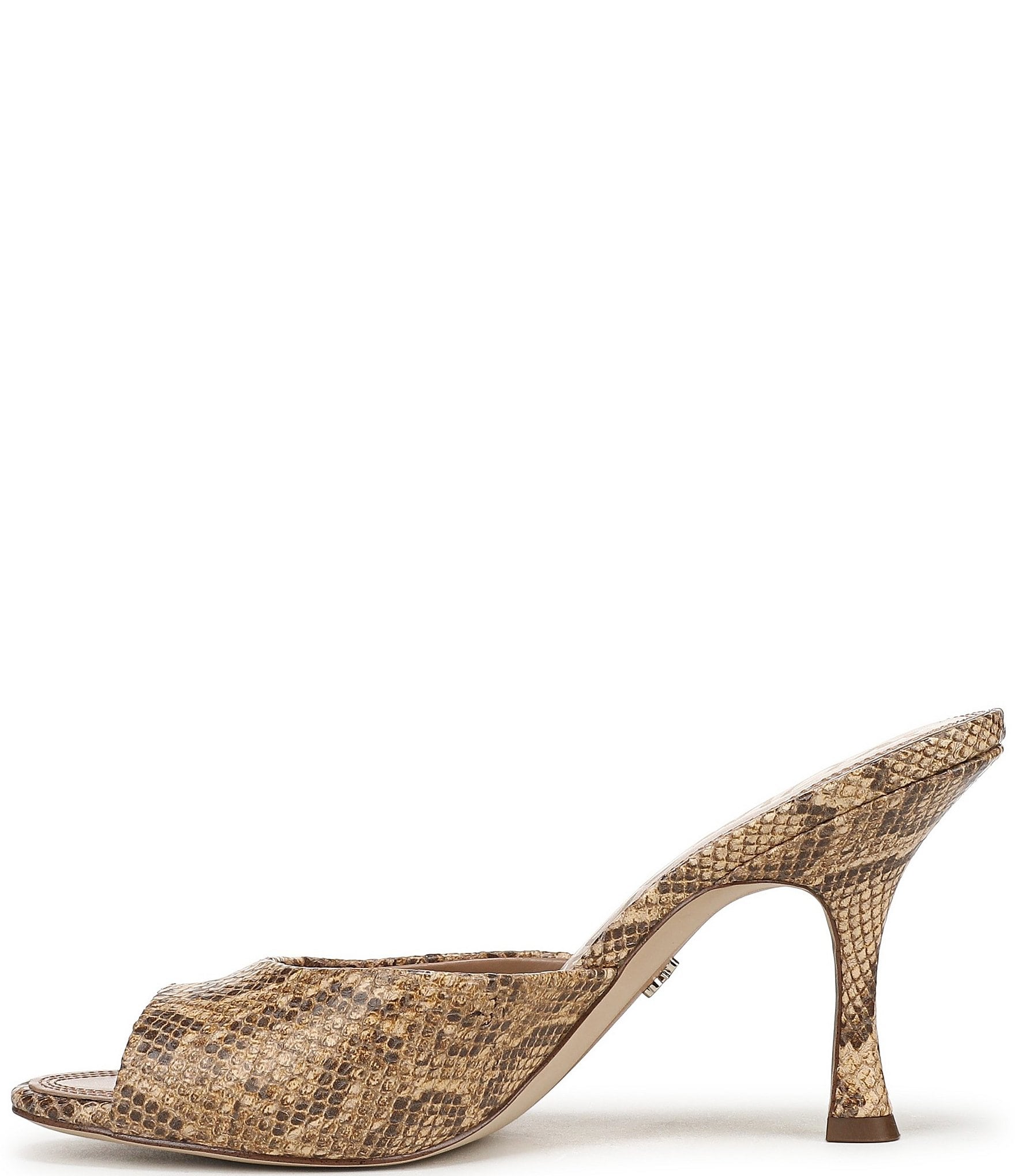 Sam Edelman Jeanie Python Print Leather Dress Slide Sandals