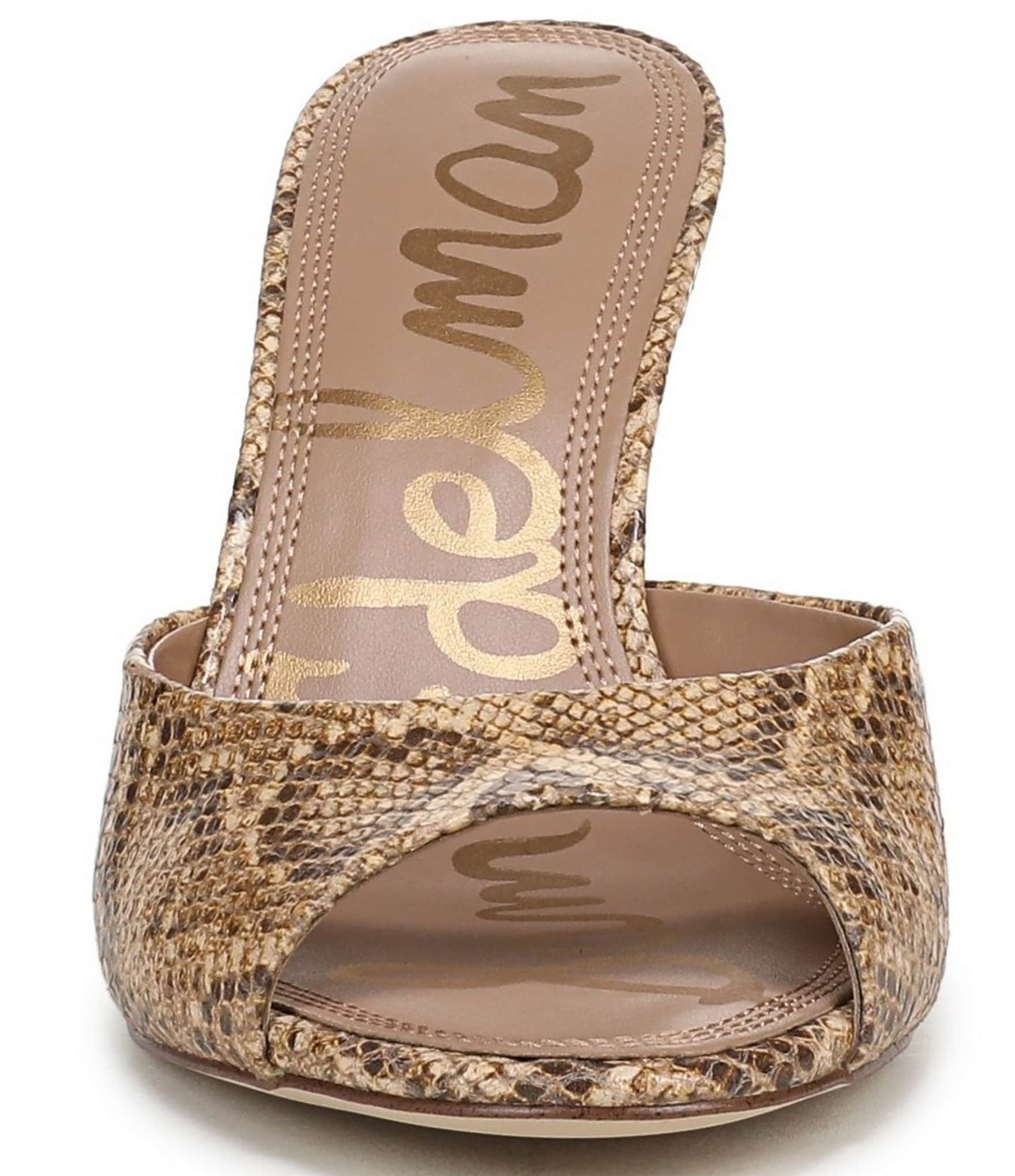 Sam Edelman Jeanie Python Print Leather Dress Slide Sandals