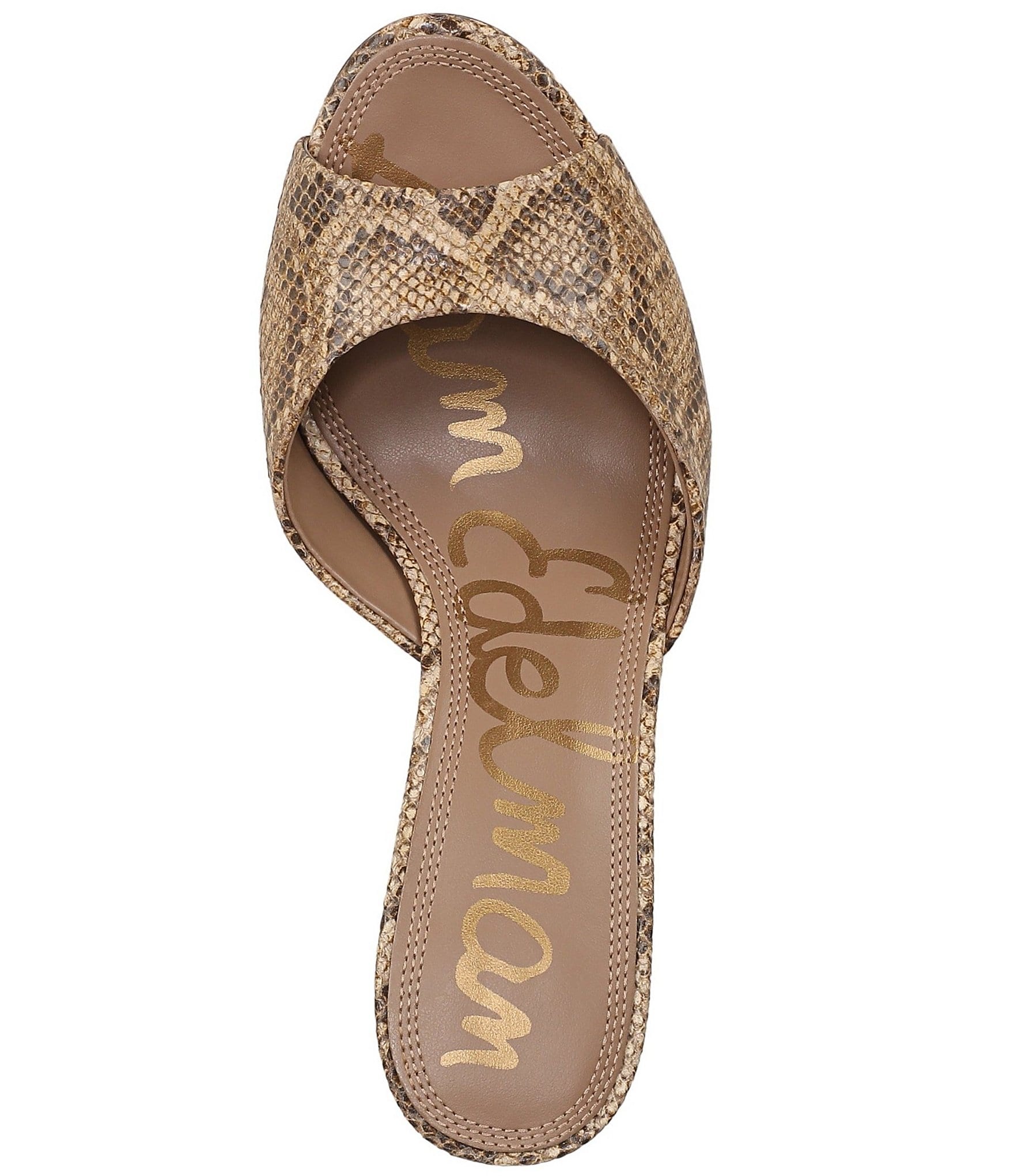 Sam Edelman Jeanie Python Print Leather Dress Slide Sandals