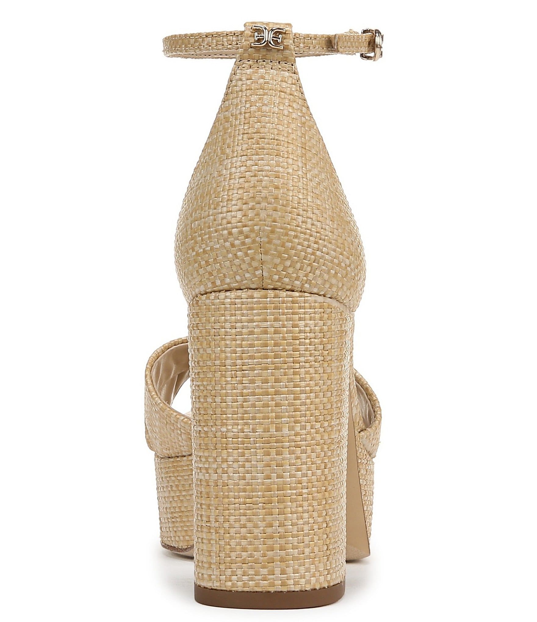 Sam Edelman Jullian Raffia Ankle Strap Platform Dress Sandals