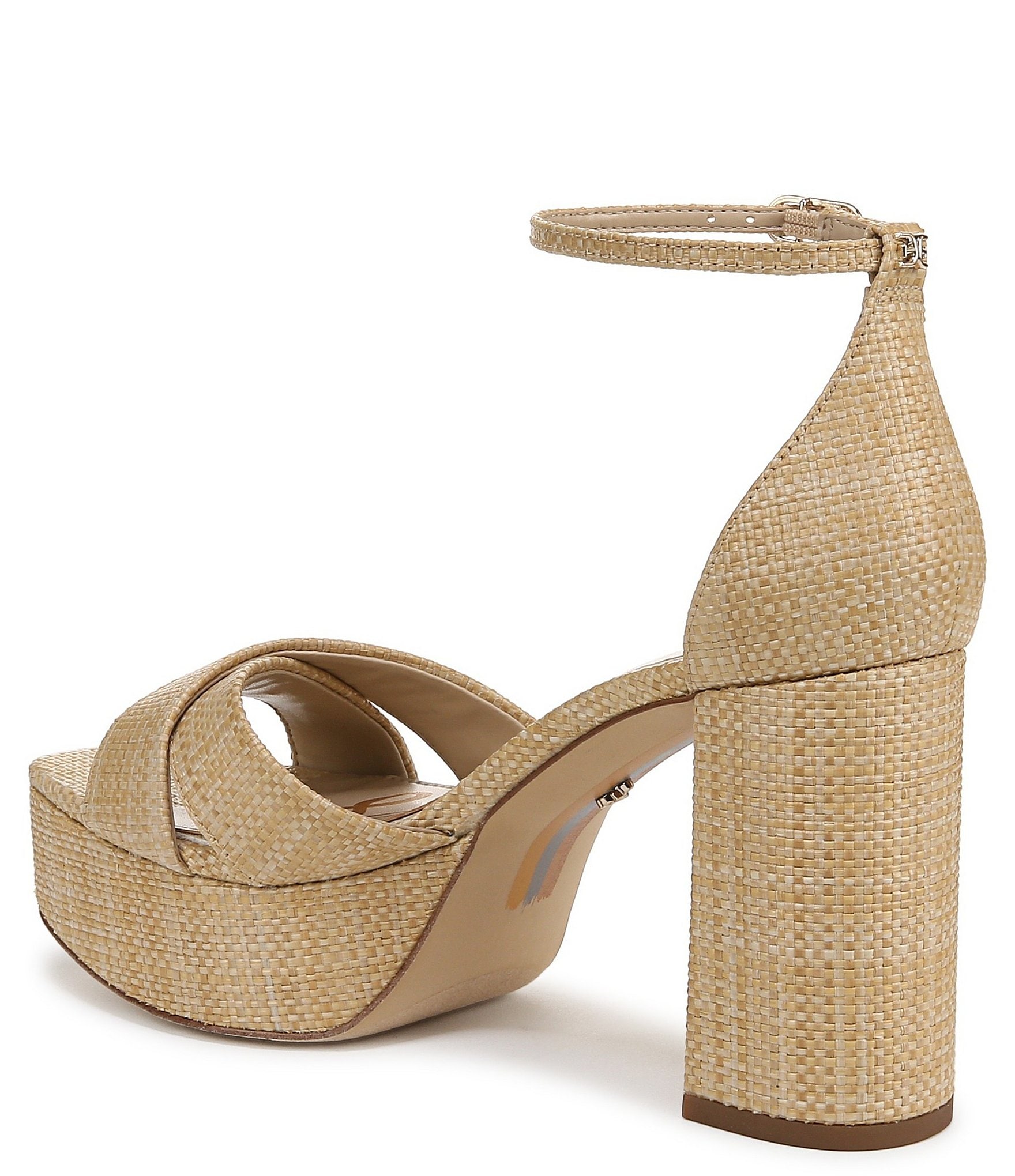 Sam Edelman Jullian Raffia Ankle Strap Platform Dress Sandals