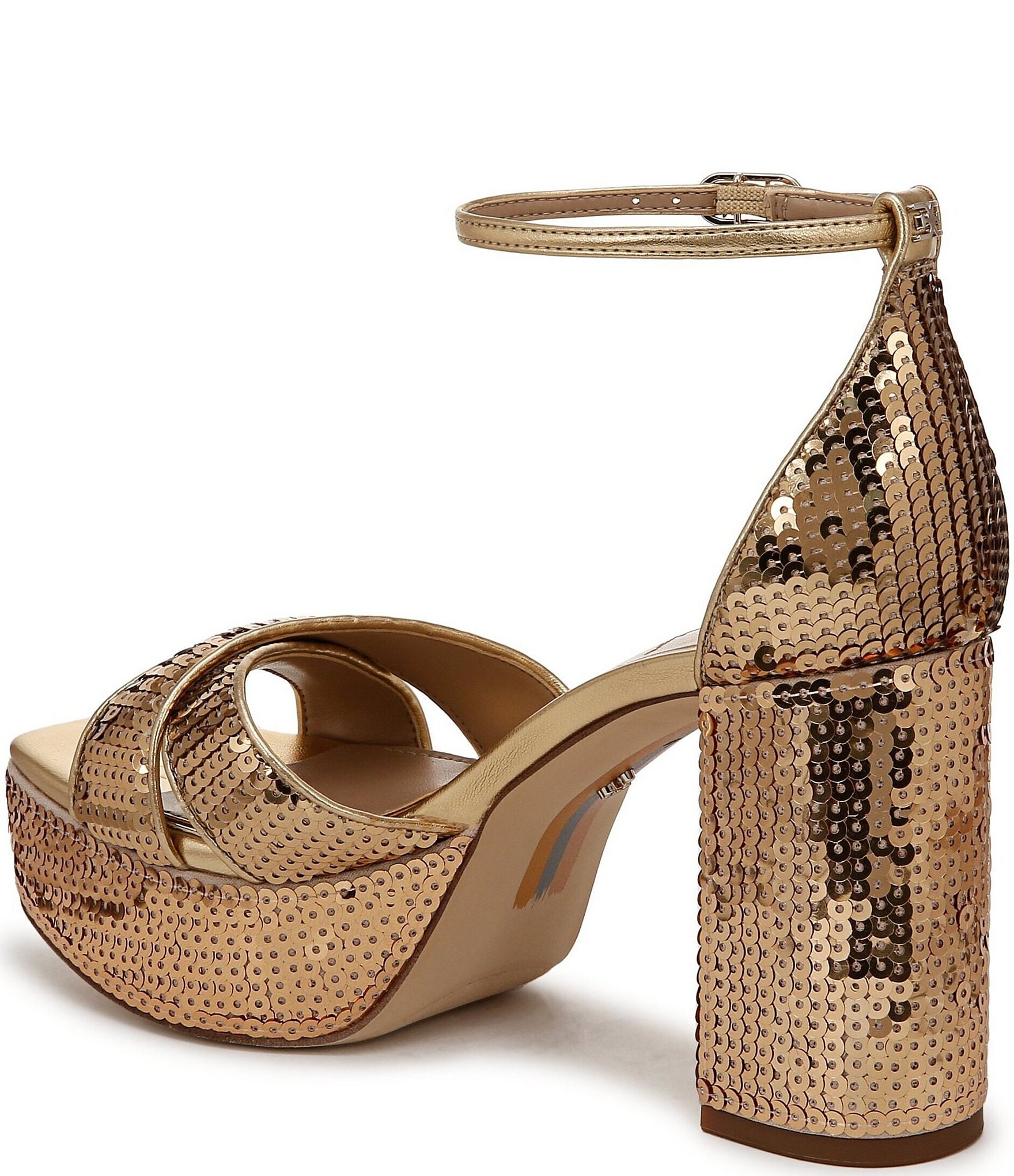 Sam Edelman Jullian Sequin Ankle Strap Platform Dress Sandals