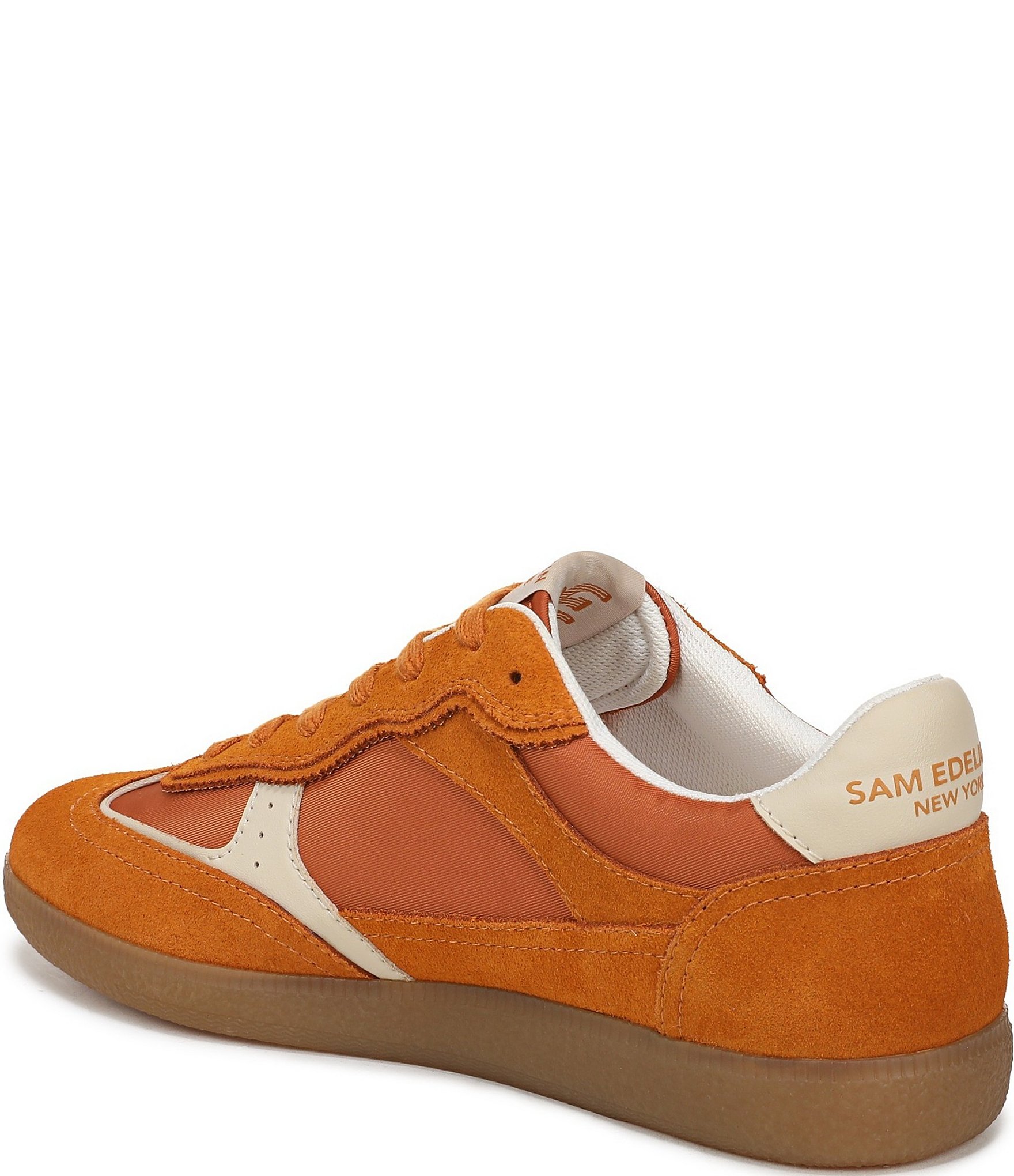 Sam Edelman Kallen Gum Sole Nylon and Suede Lace Up Sneakers