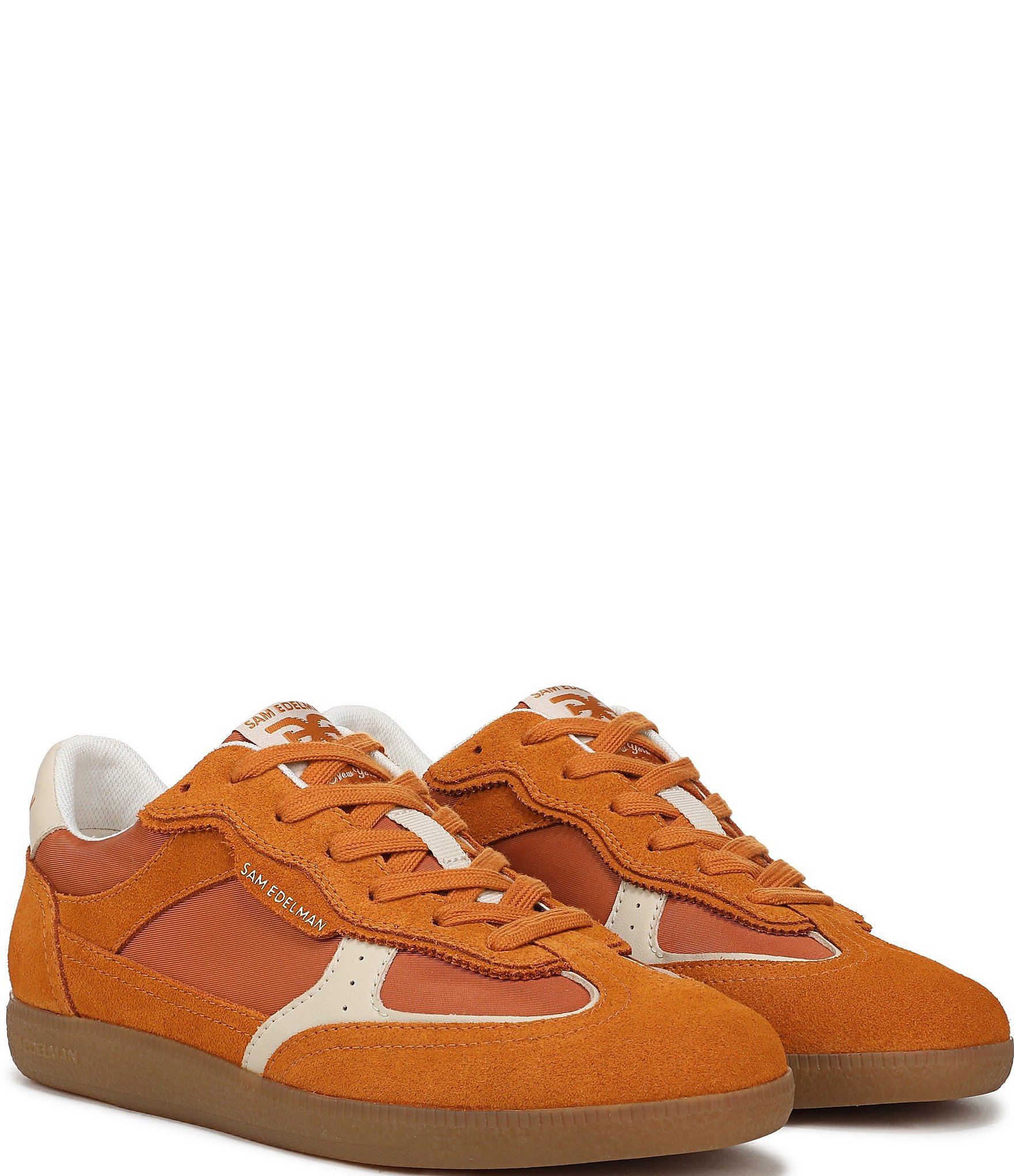 Sam Edelman Kallen Gum Sole Nylon and Suede Lace Up Sneakers