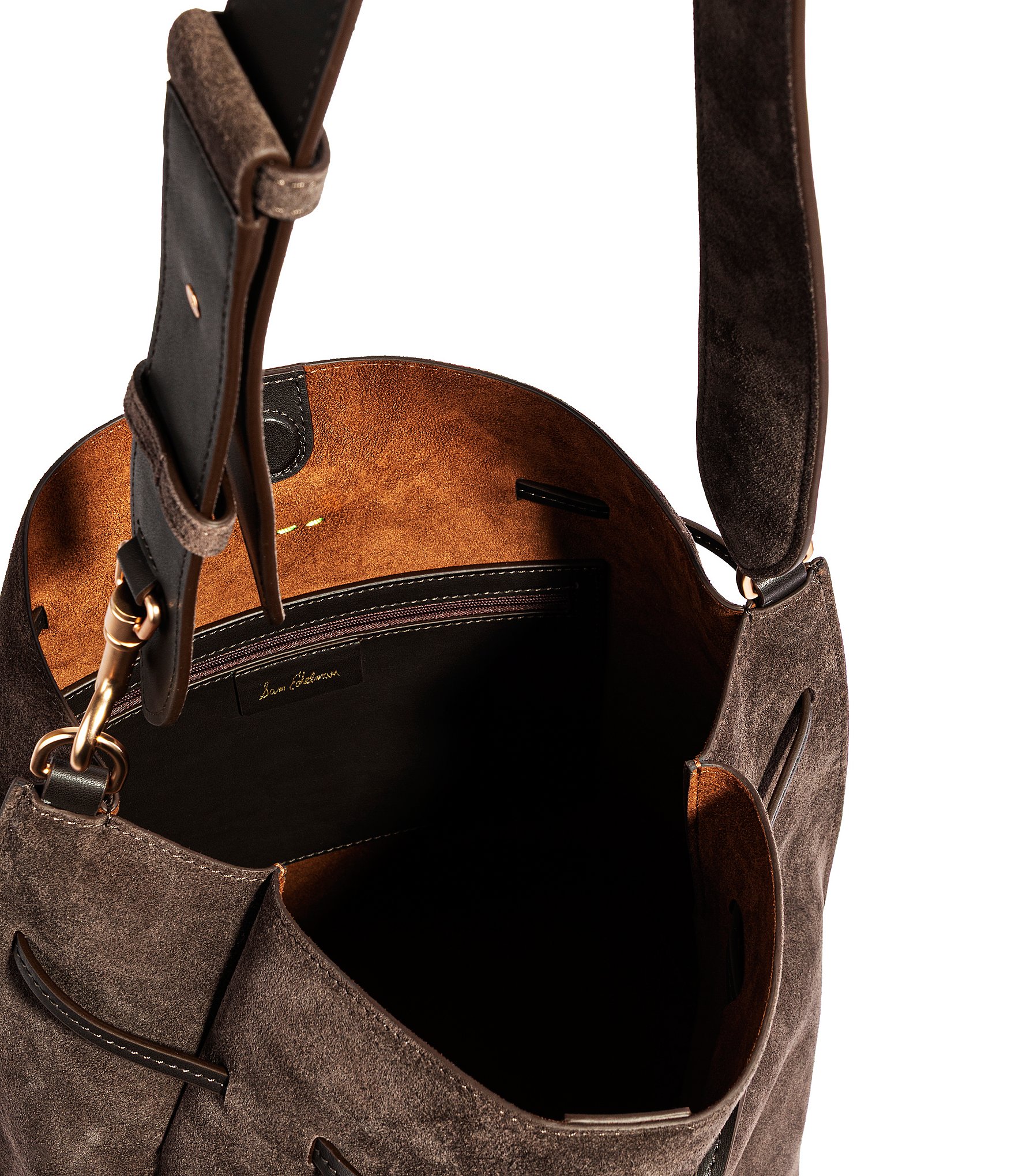 Sam Edelman Kate Suede Drawstring Bucket Bag