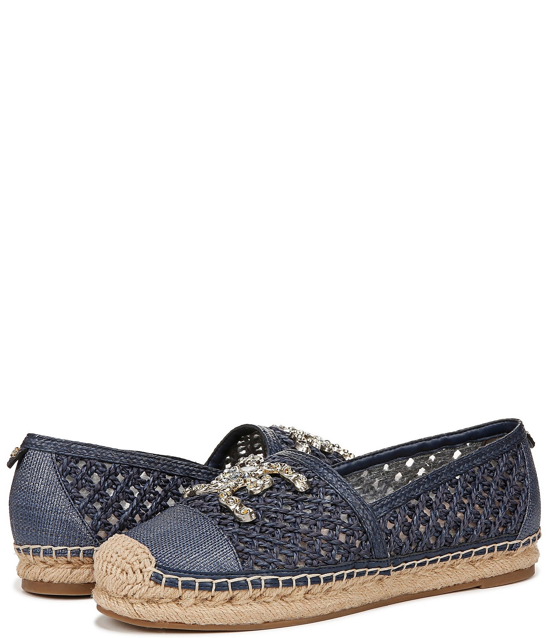 Sam Edelman Khiara Raffia Logo Detail Inspired Espadrille Flats